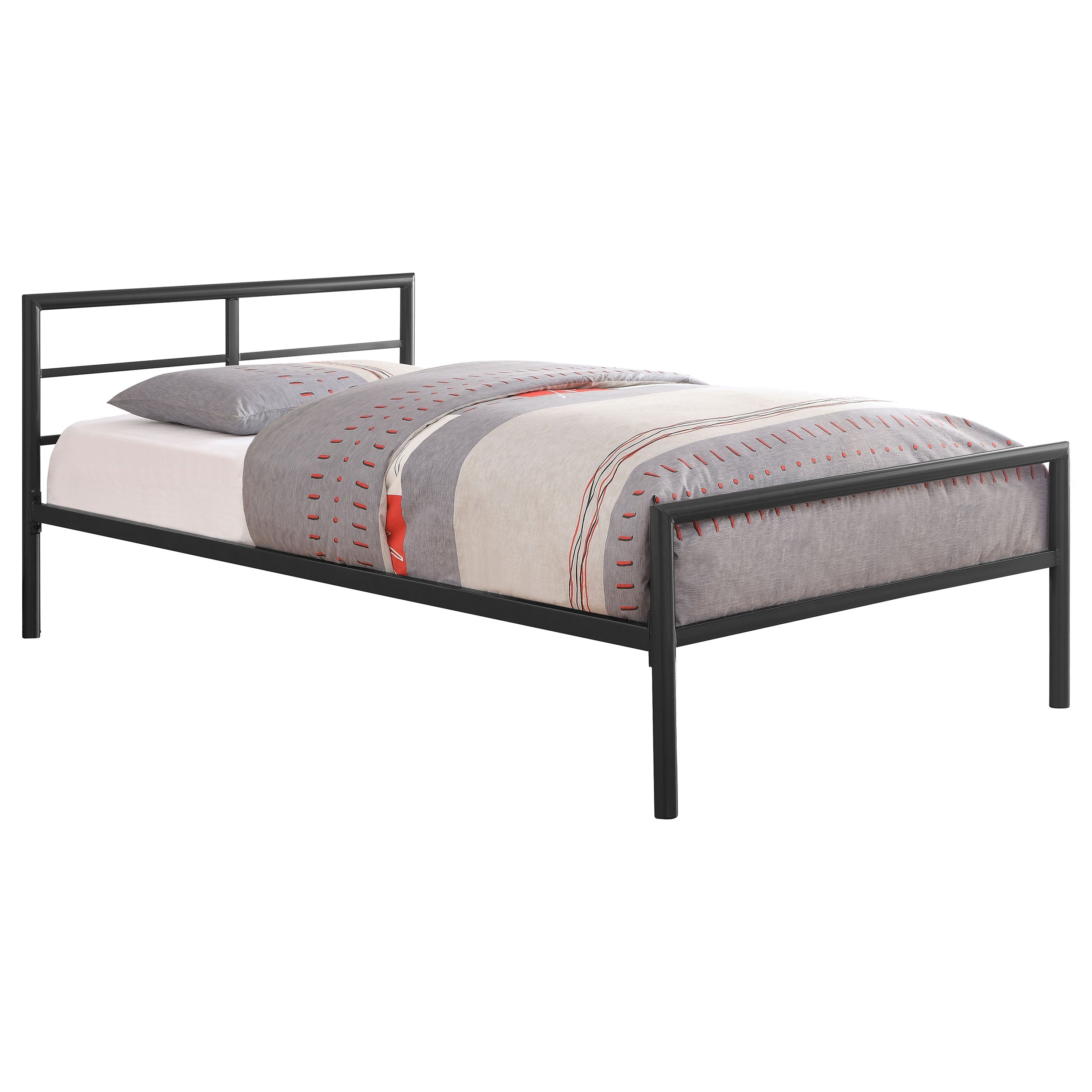 Fisher Contemporary Design Metal Bed Gunmetal Twin