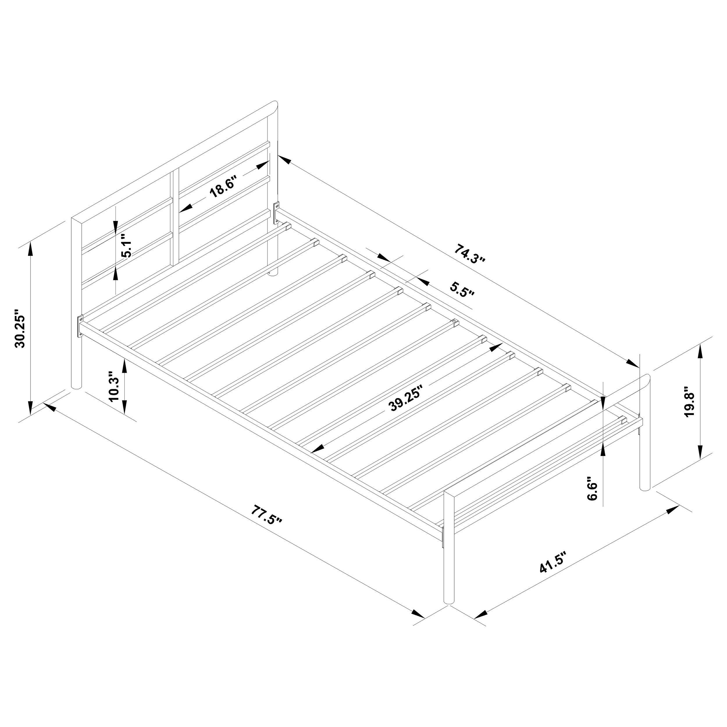 Fisher Contemporary Design Metal Bed Gunmetal