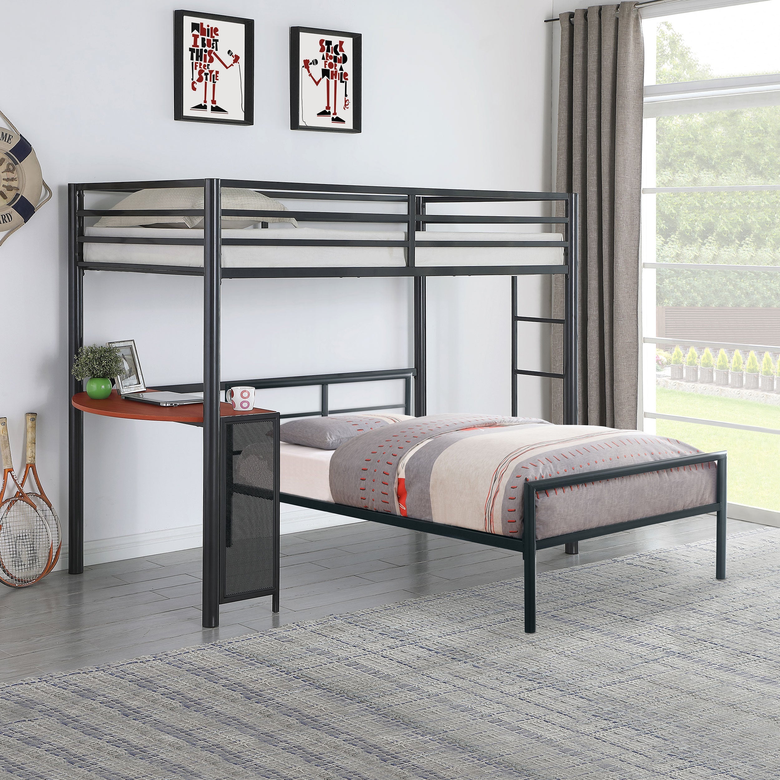 Fisher Contemporary Design Metal Bed Gunmetal