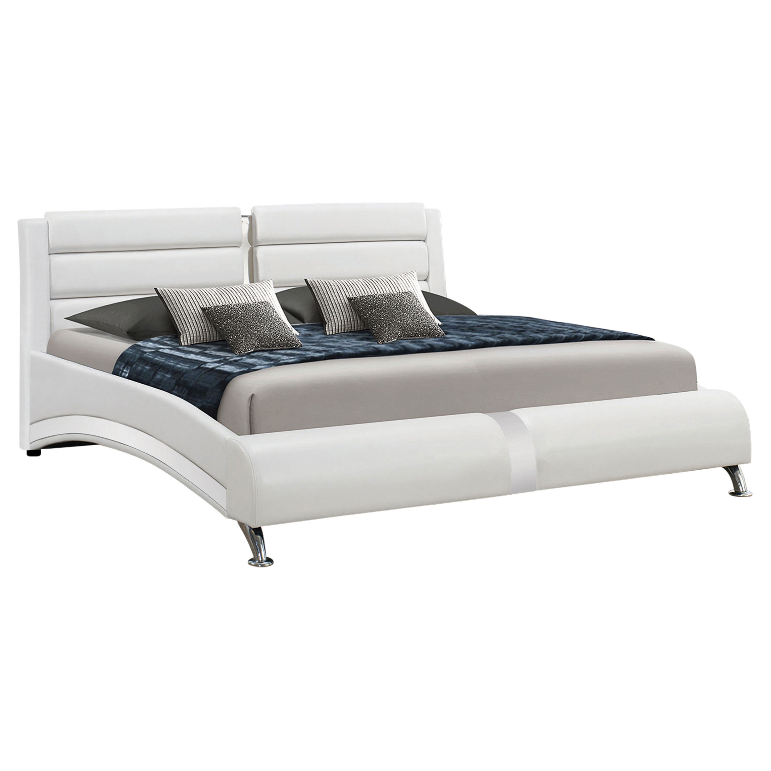 Jeremaine Stunningly Finished Upholstered Bed Eastern King White