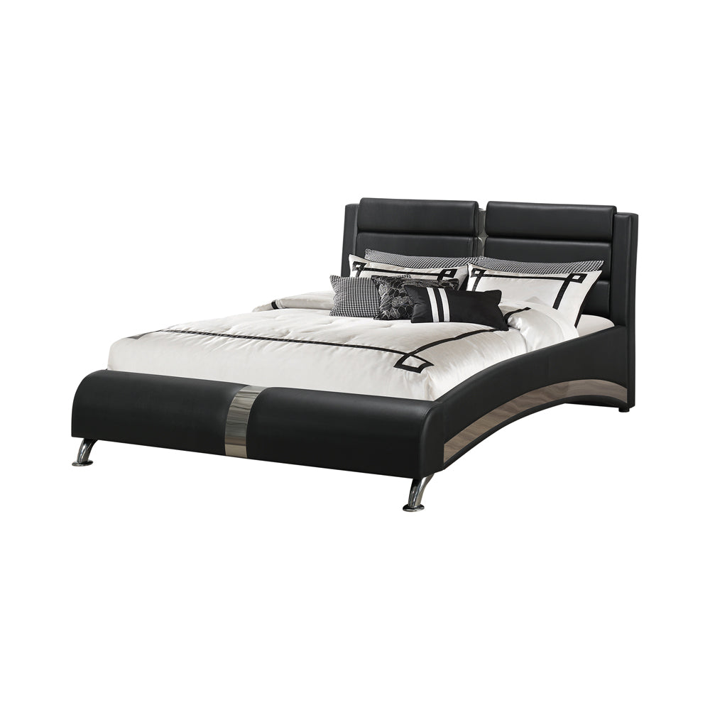 Jeremaine Stunningly Finished Upholstered Bed Eastern King Black