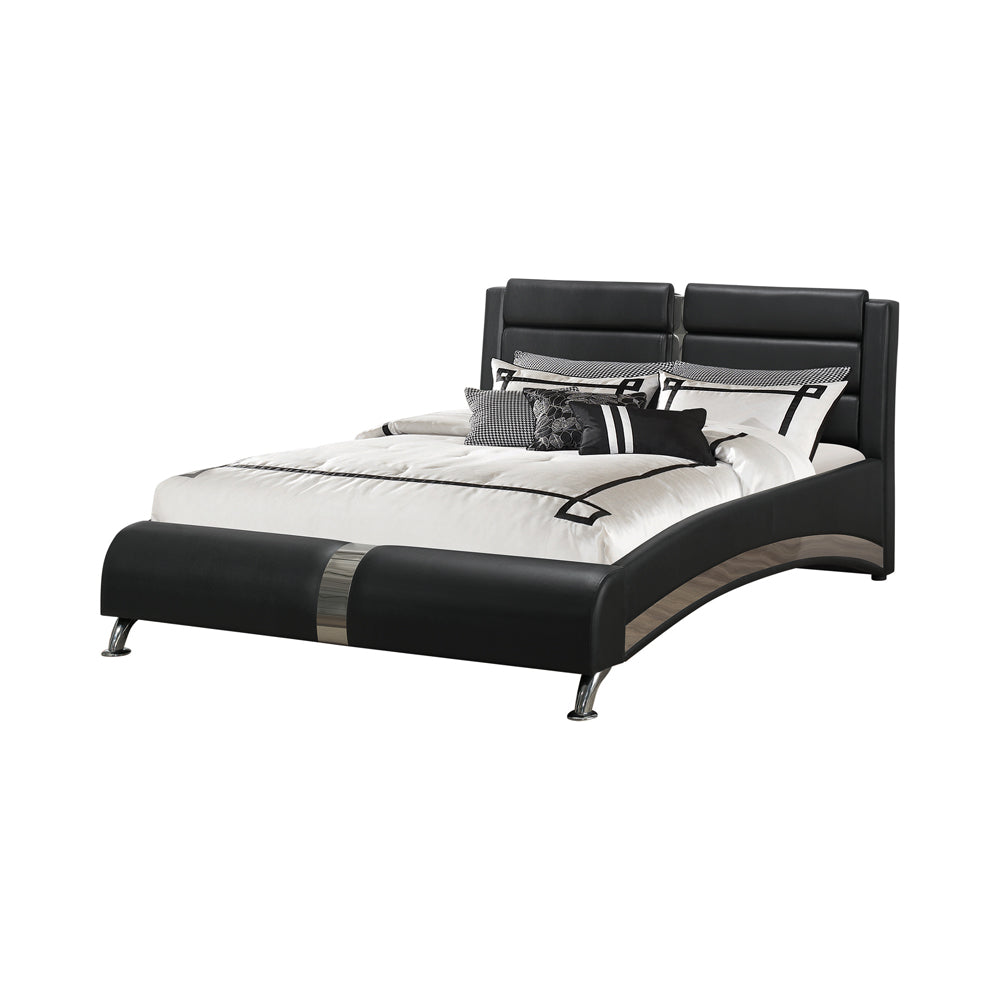Jeremaine Stunningly Finished Upholstered Bed Queen Black