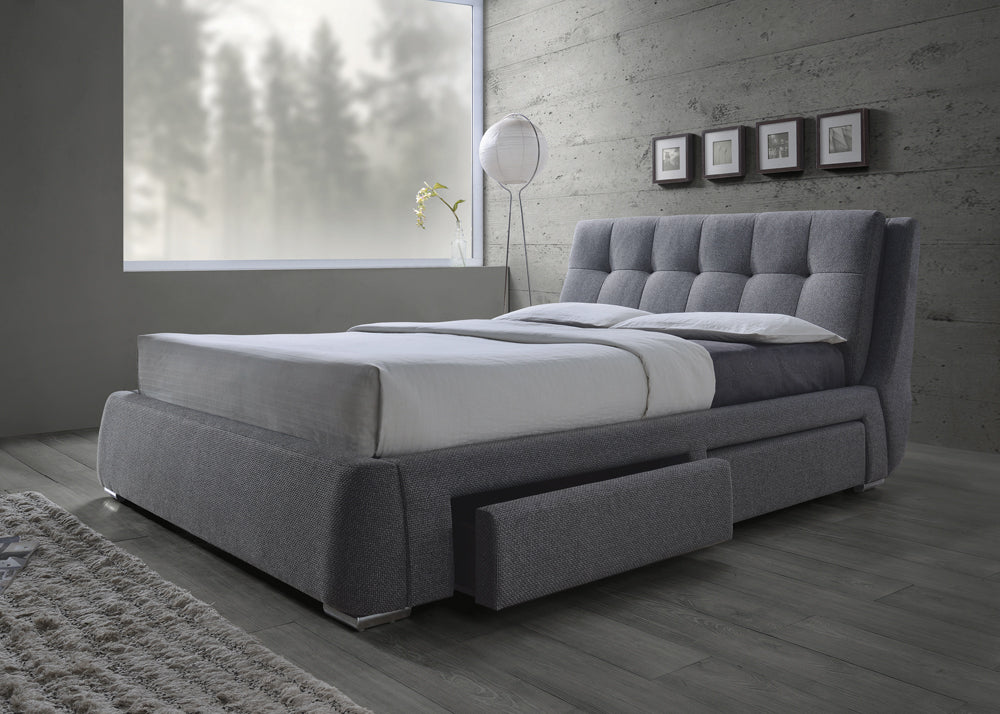 Fenbrook Fenbrook Collection Tufted Upholstered Storage Bed Grey