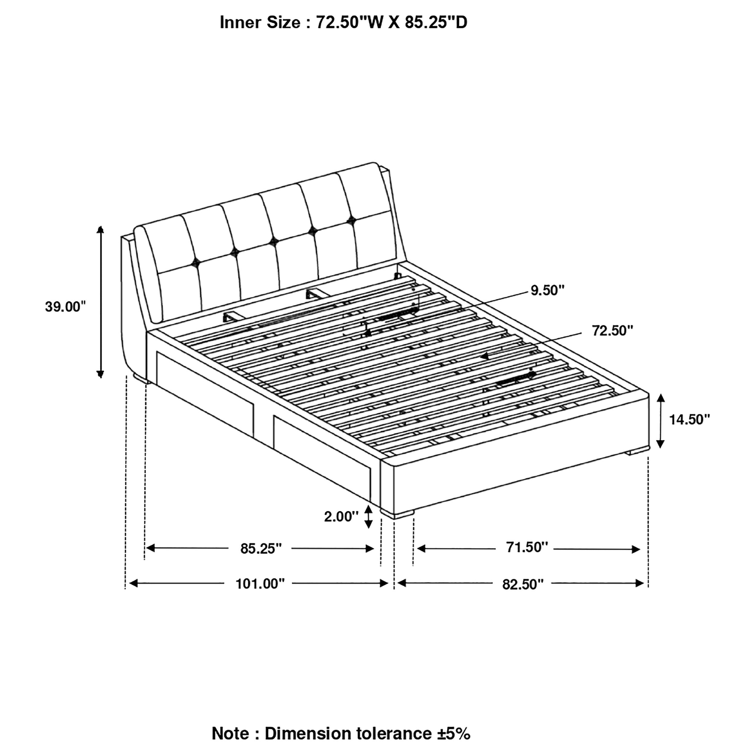 Fenbrook Fenbrook Collection Tufted Upholstered Storage Bed Grey