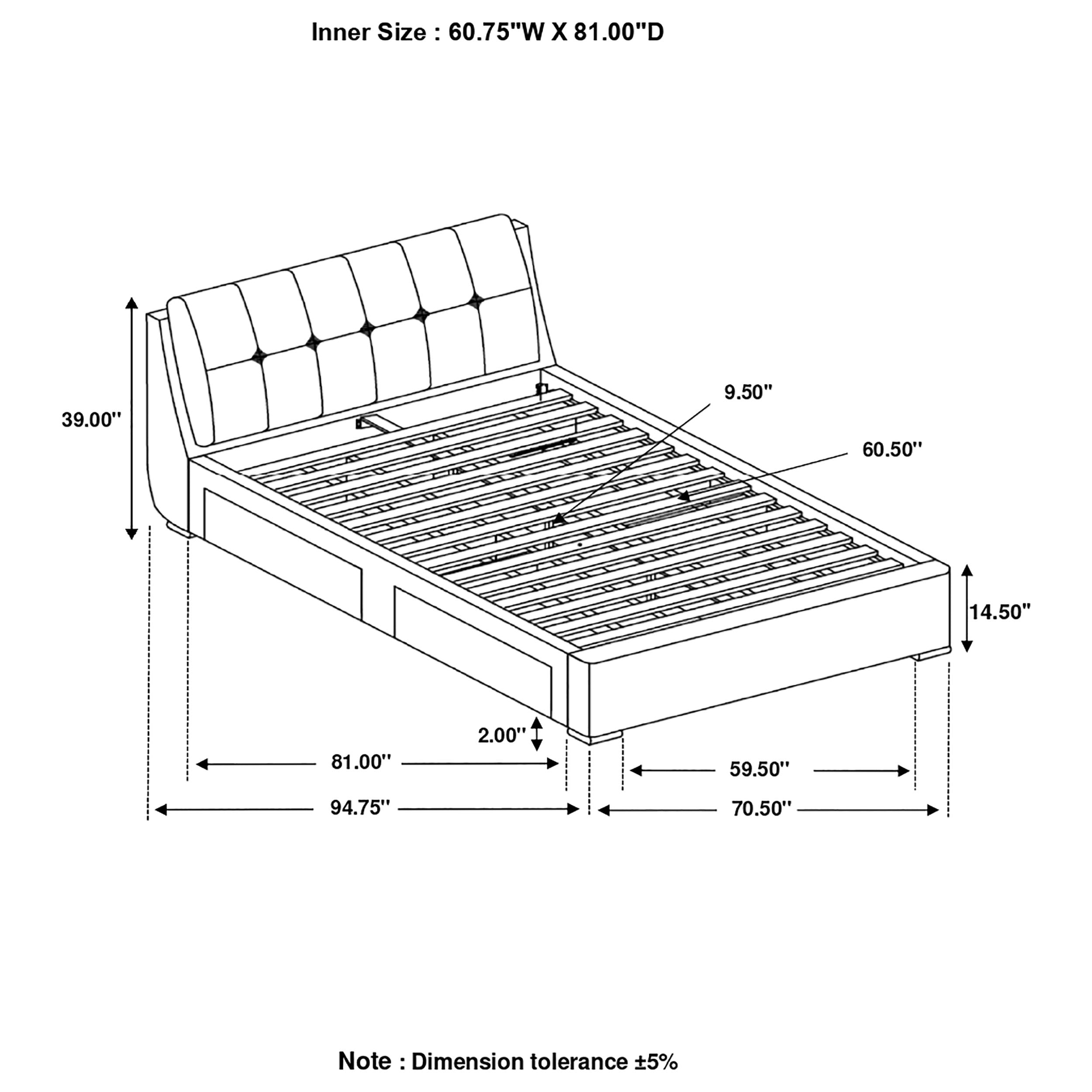 Fenbrook Fenbrook Collection Tufted Upholstered Storage Bed Grey