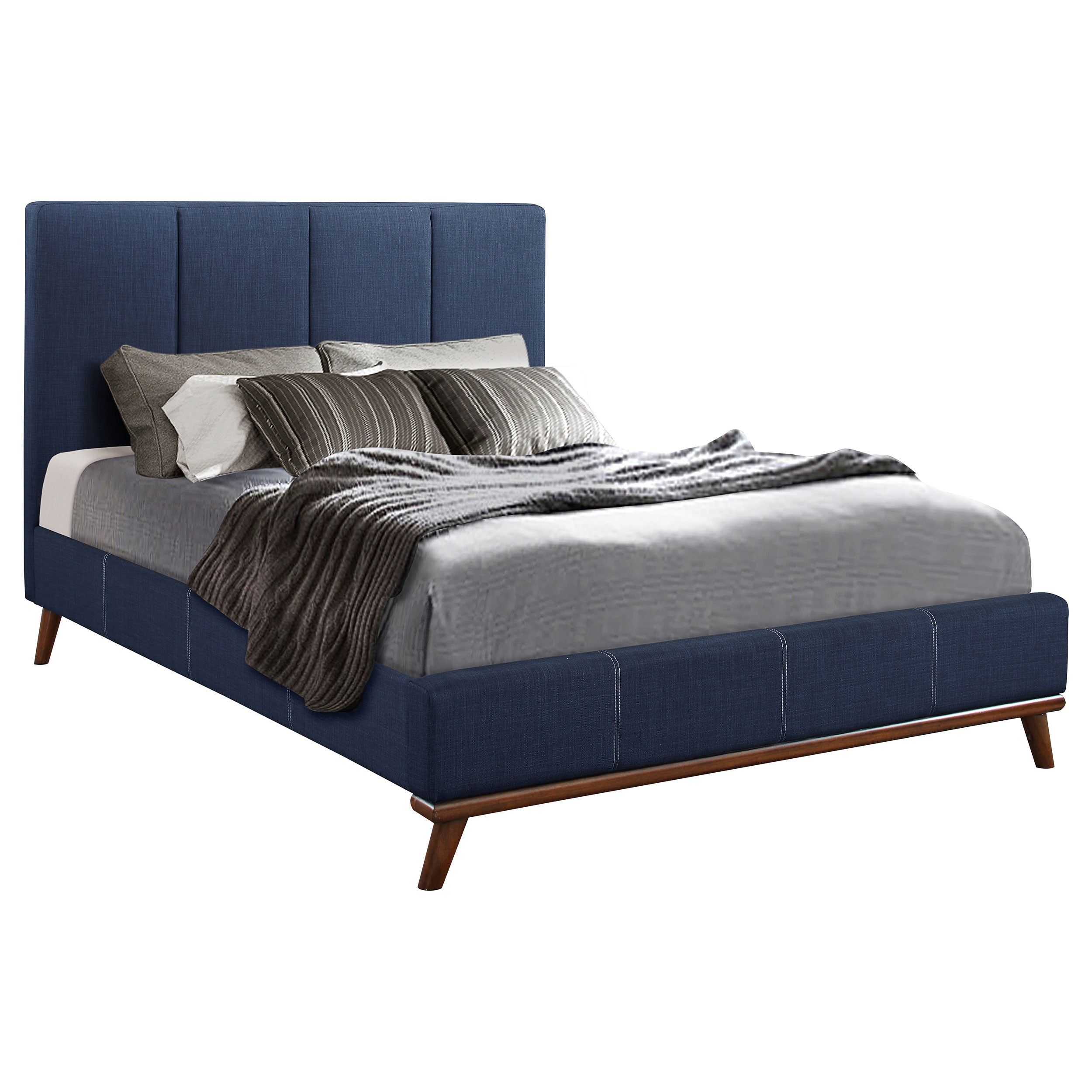 Charity Modern Upholstered Bed Blue Full