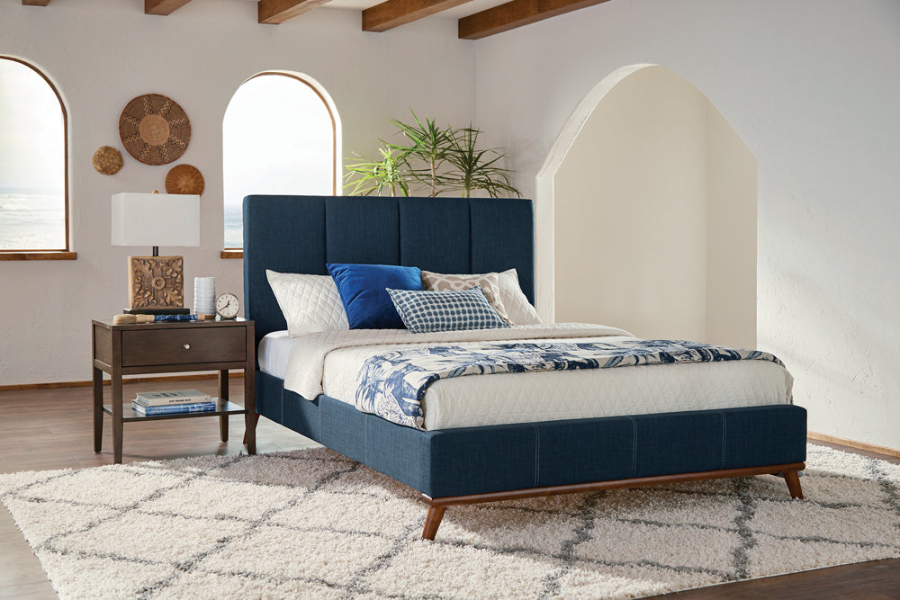 Charity Modern Upholstered Bed Blue