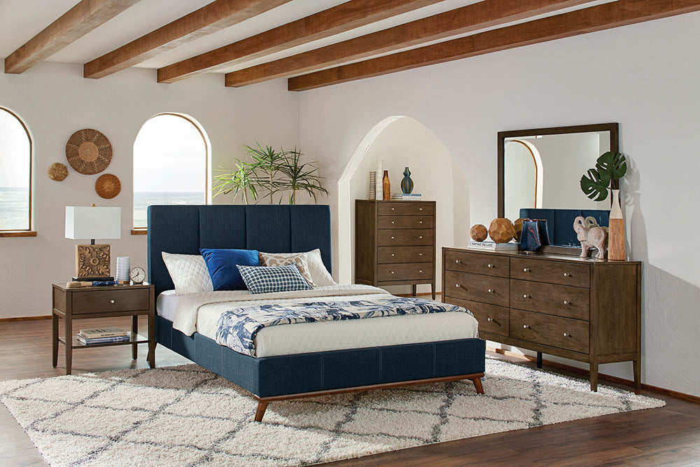 Charity Modern Upholstered Bed Blue