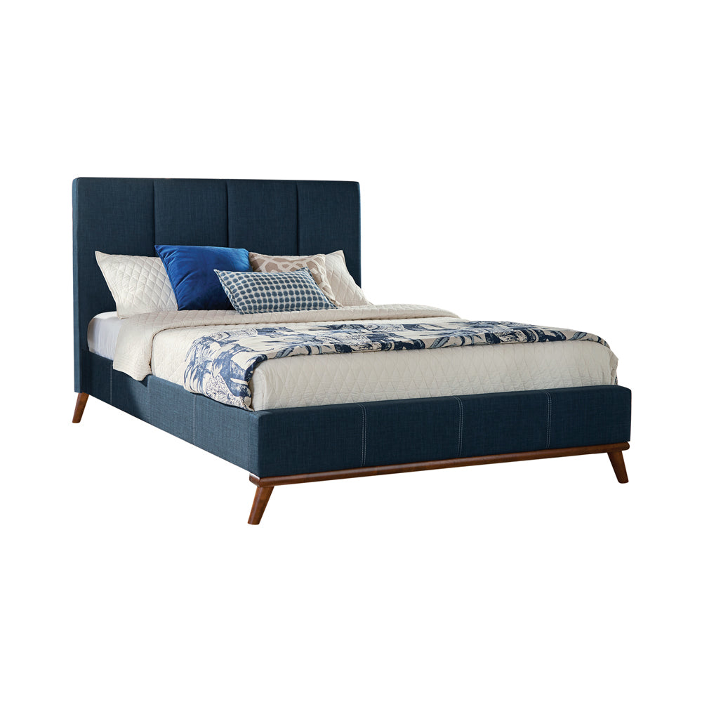 Charity Modern Upholstered Bed Blue Queen