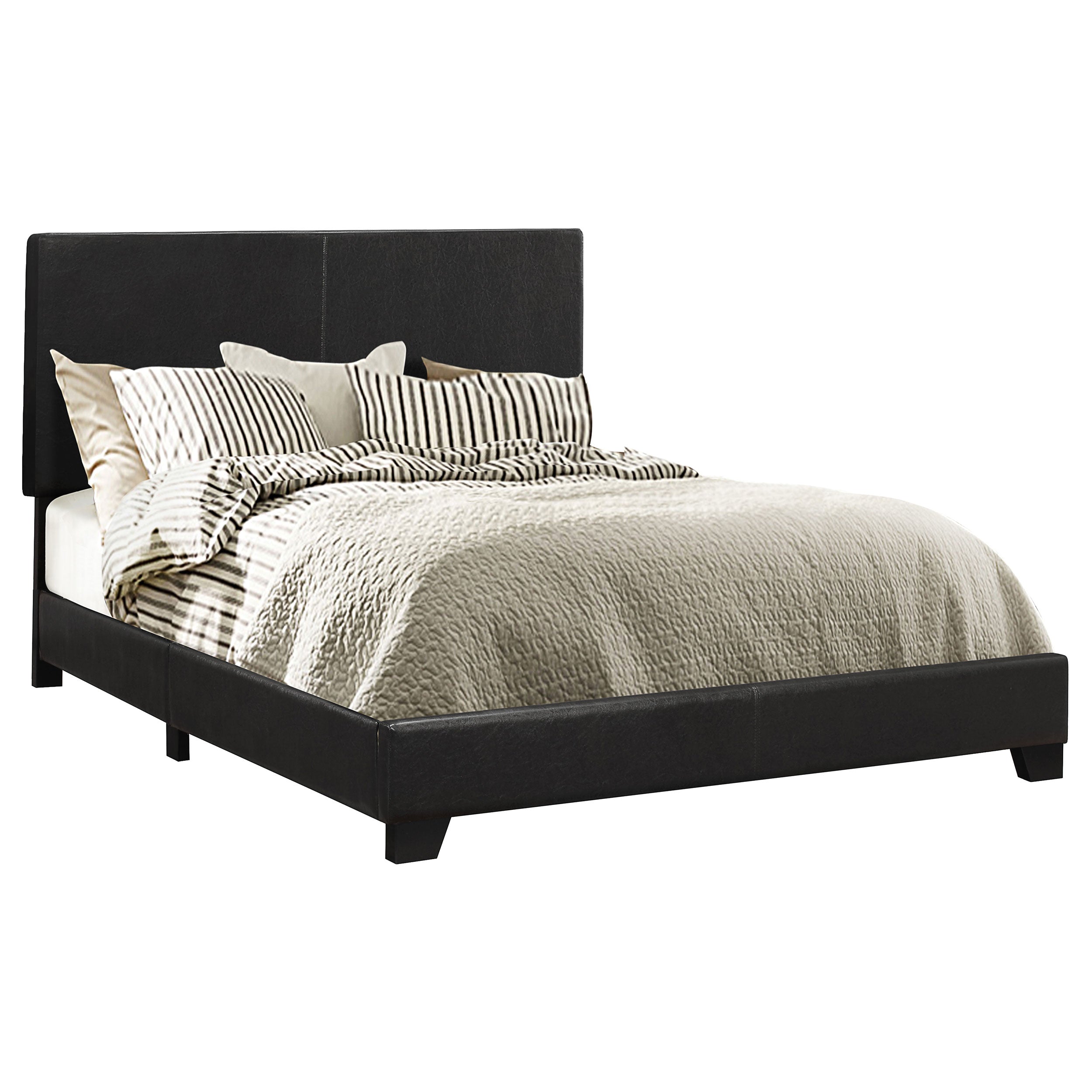 Dorian Sophisticated Neutral Hues Upholstered Bed Black Eastern King