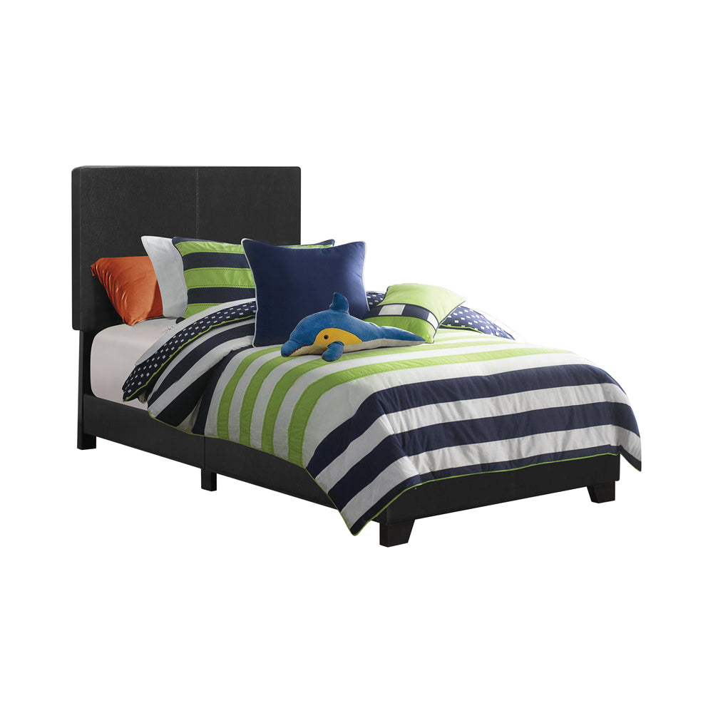 Dorian Sophisticated Neutral Hues Upholstered Bed Black Twin