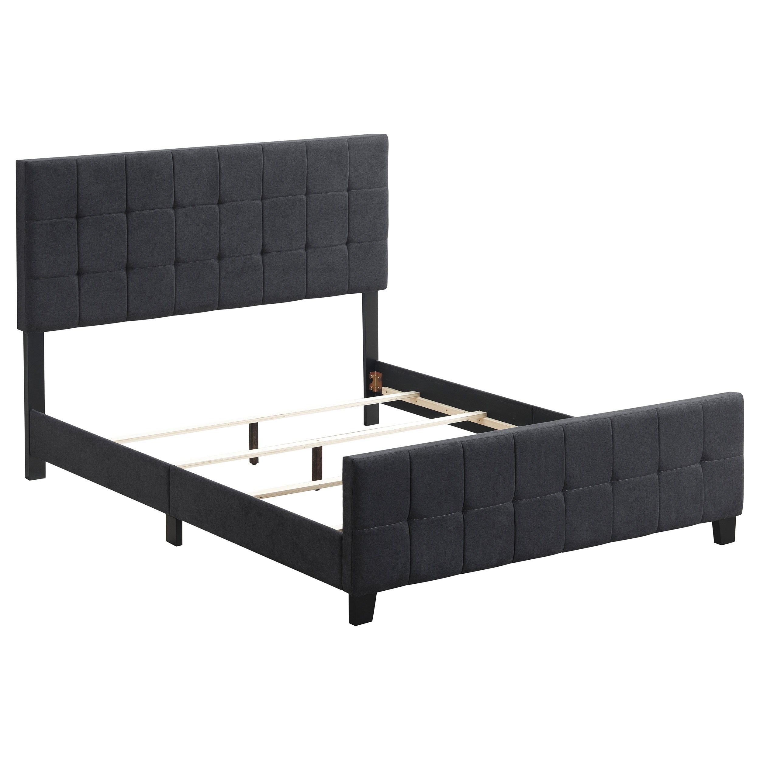 Fairfield Casual & Transitional Look Upholstered Panel Bed Eastern King Dark Grey