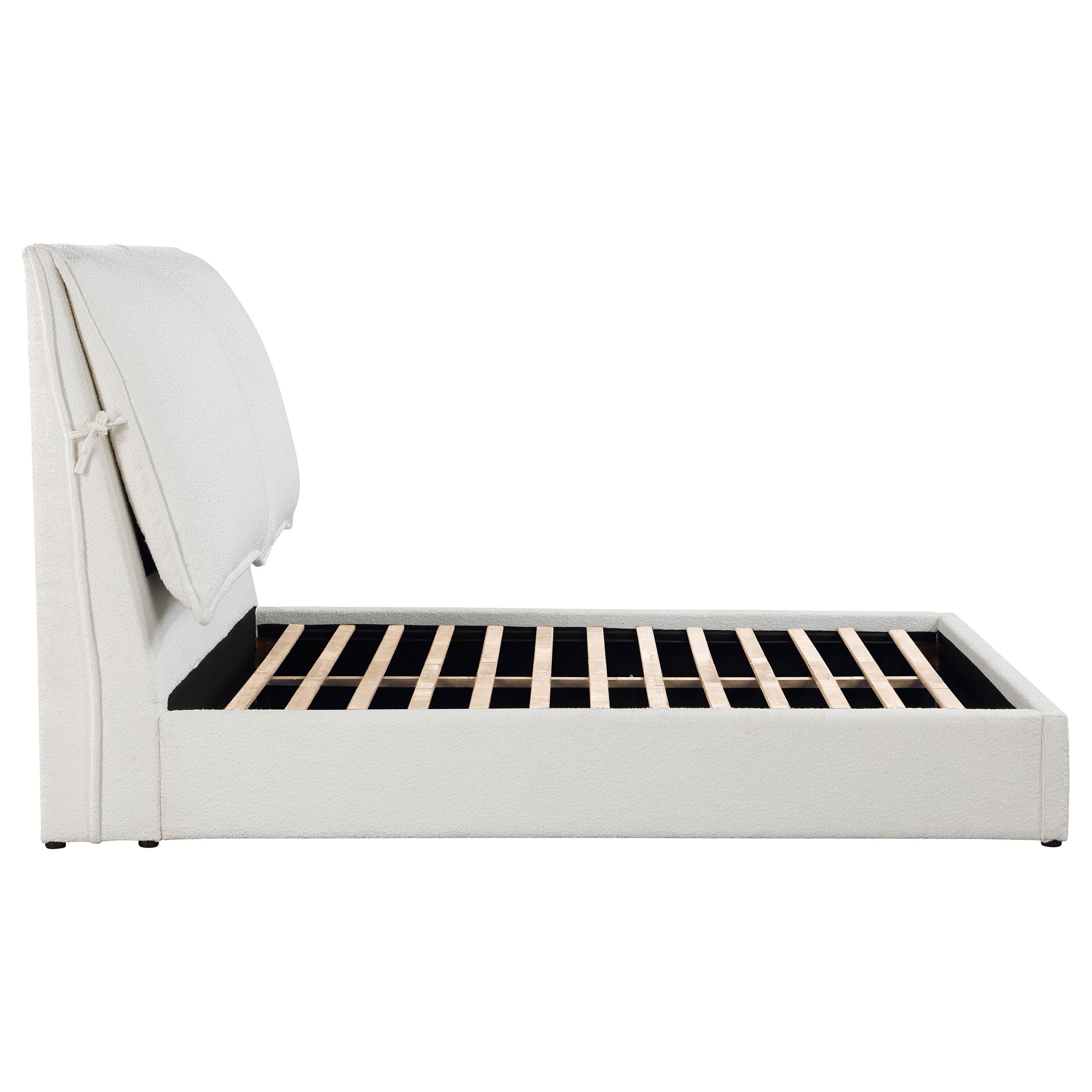 Gwendoline Upholstered Platform Bed with Pillow Headboard White