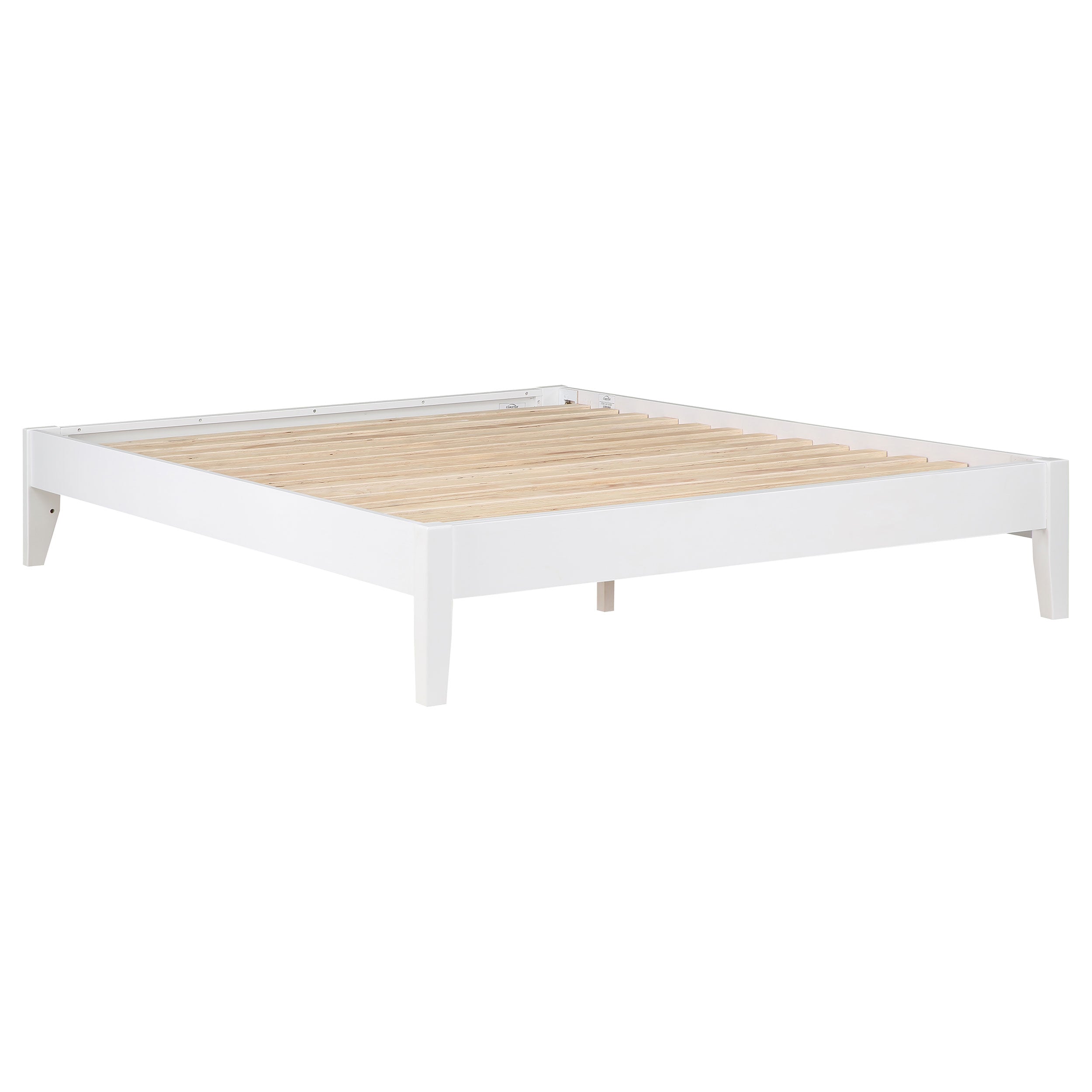 Hounslow Transitional Style & Modest Aesthetic Bed Eastern King White Platform