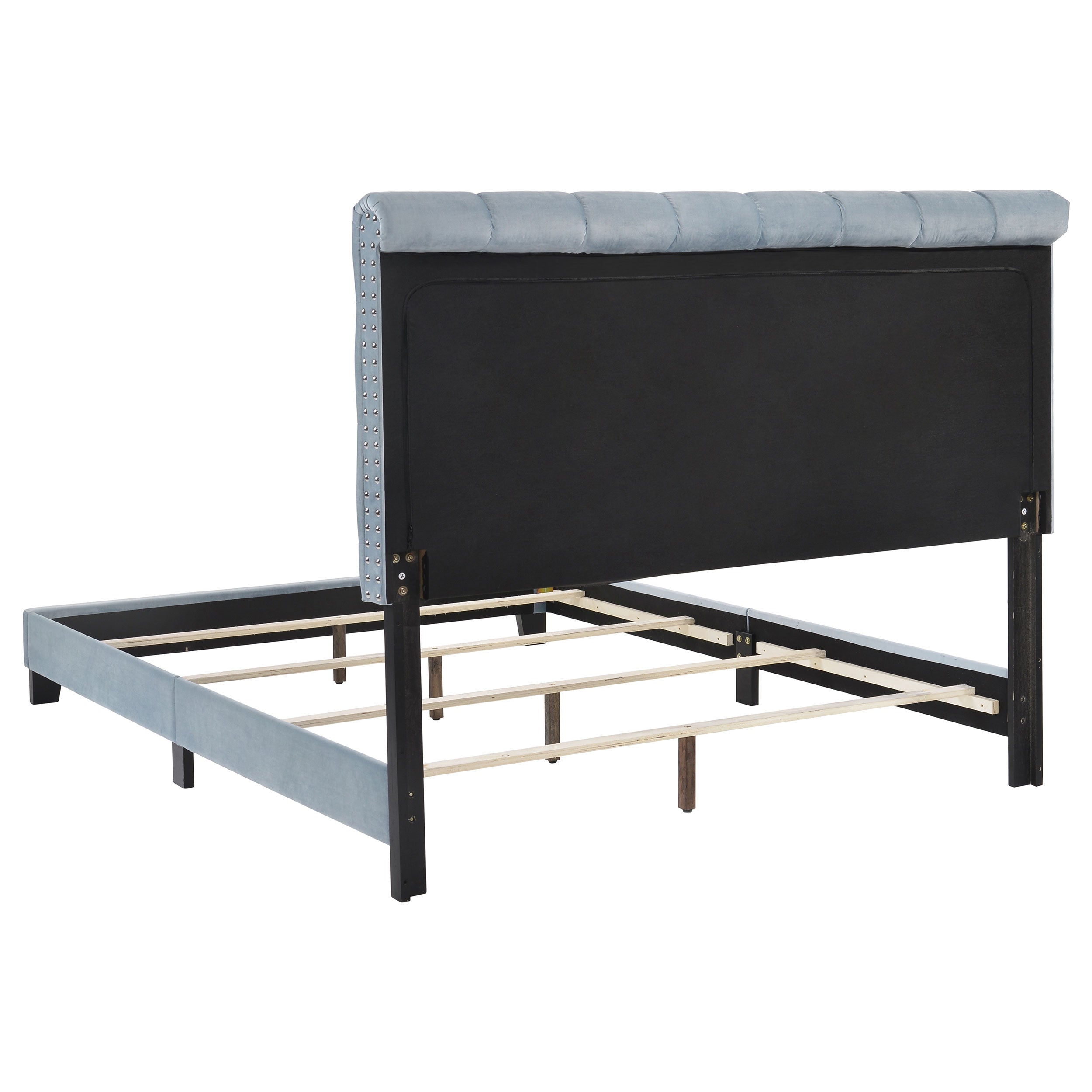 Warner Metallic-Colored Finish Upholstered Bed