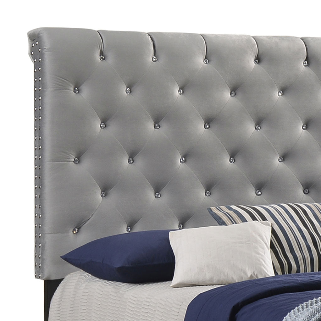 Warner Metallic-Colored Finish Upholstered Bed