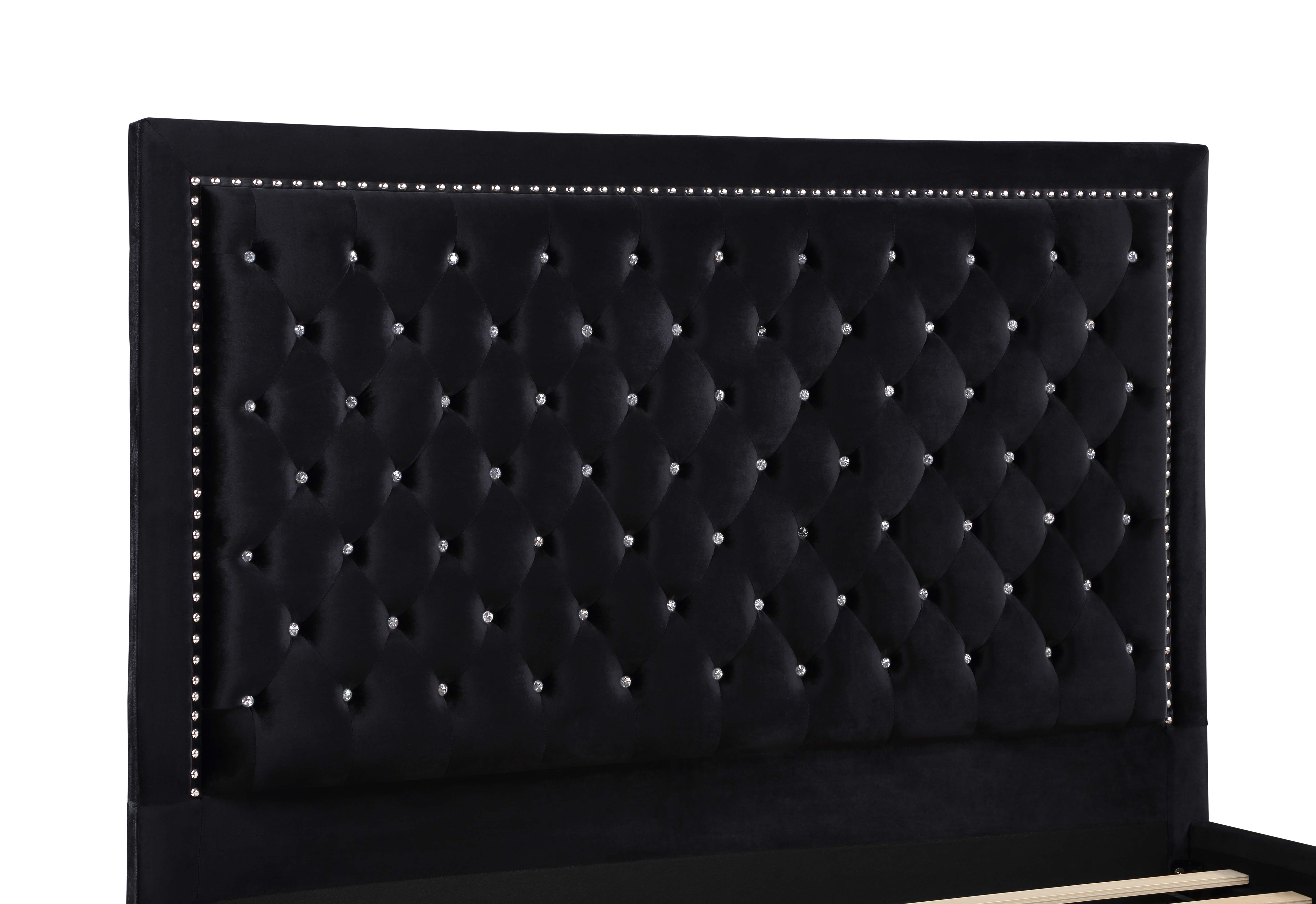 Hailey Modern Upholstered Tufted Platform Bed Black