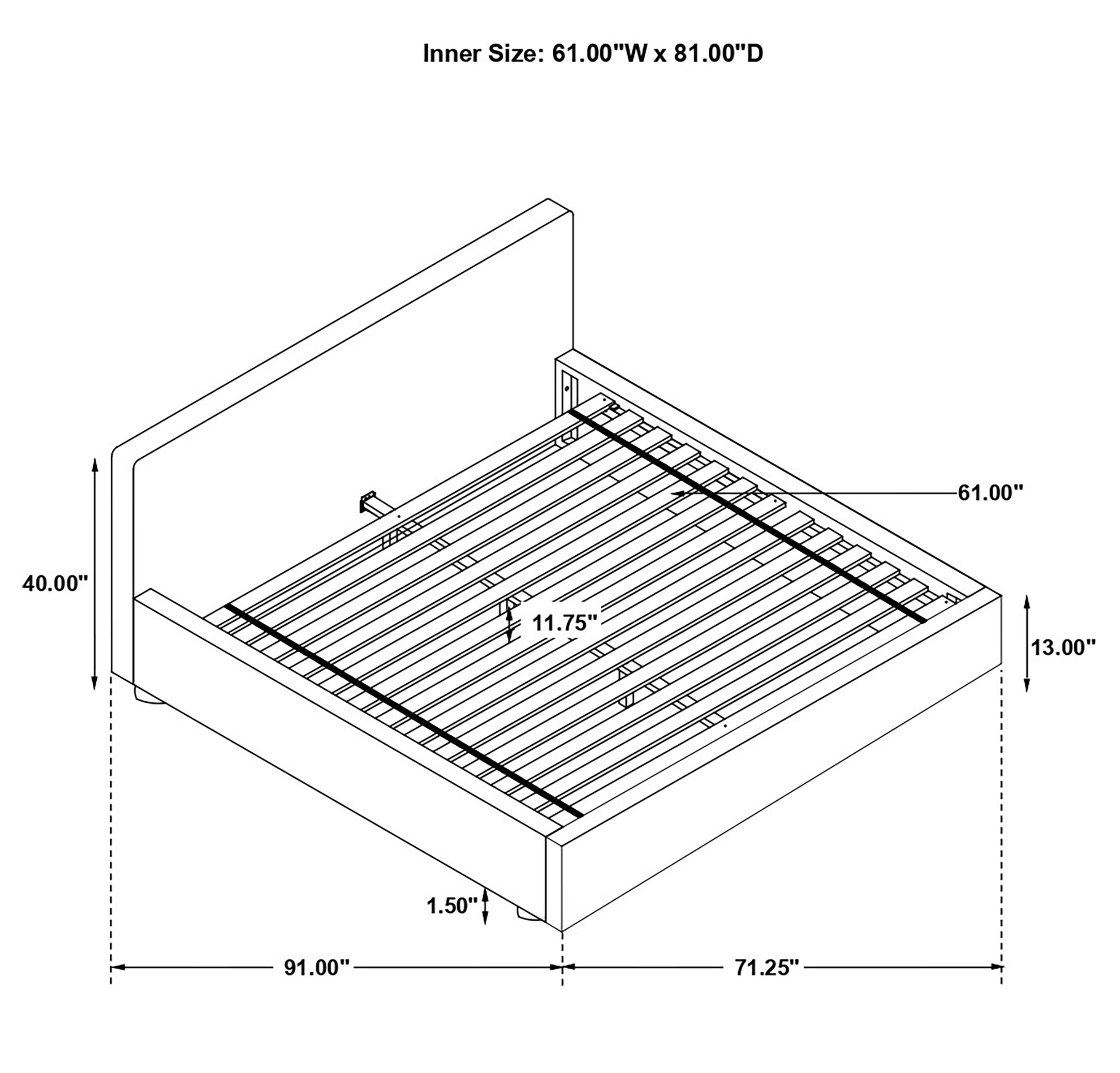 Gregory Upholstered Platform Bed Graphite