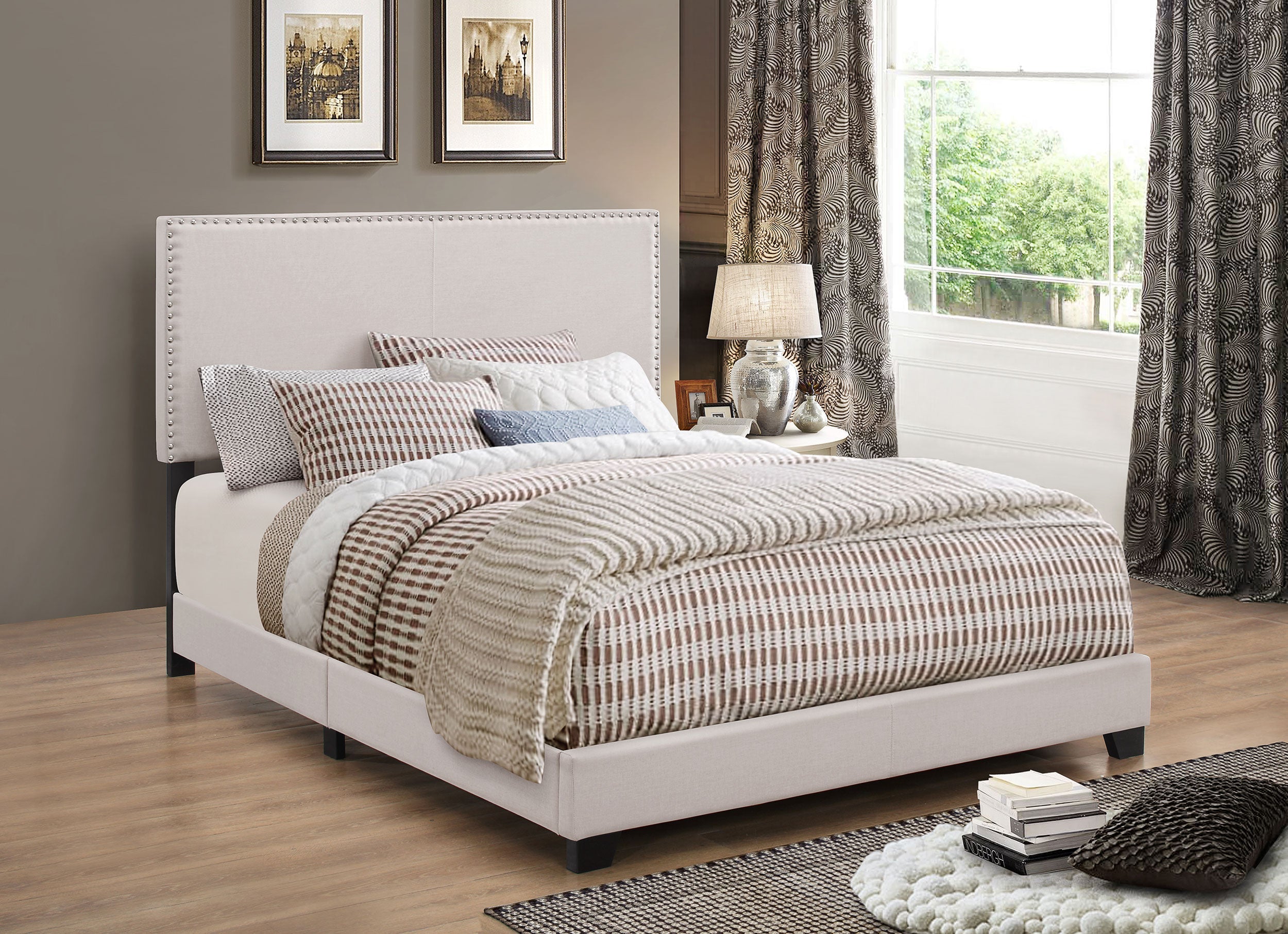 Boyd Modern Style with Smooth Edges Upholstered Bed