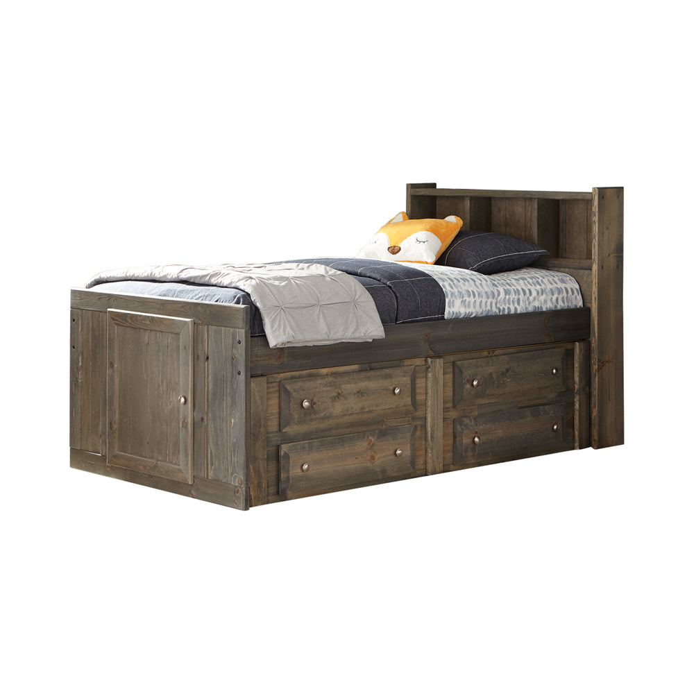 Wrangle Rustic Look Hill Twin Storage Bed Gunsmoke