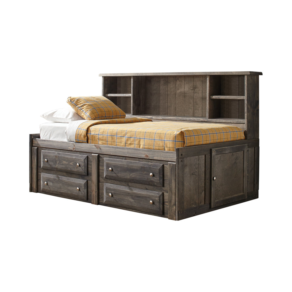 Wrangle Rustic Look Hill Twin Storage Bed Daybed Gun Smoke