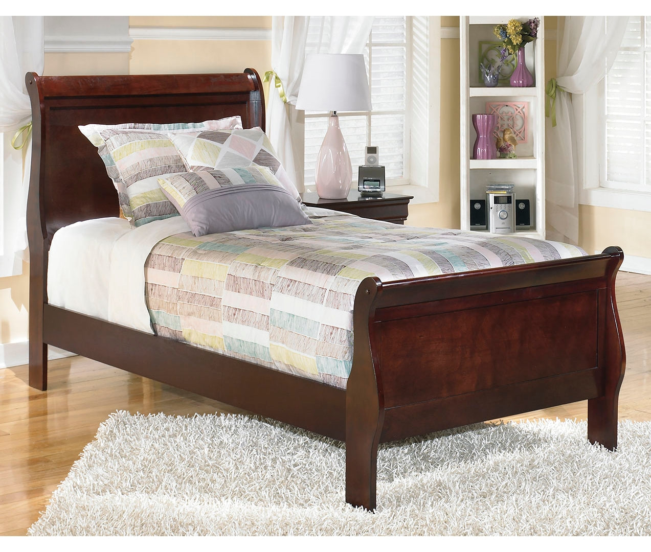 Ashley Alisdair Full Sleigh Bed,Color-Dark Brown