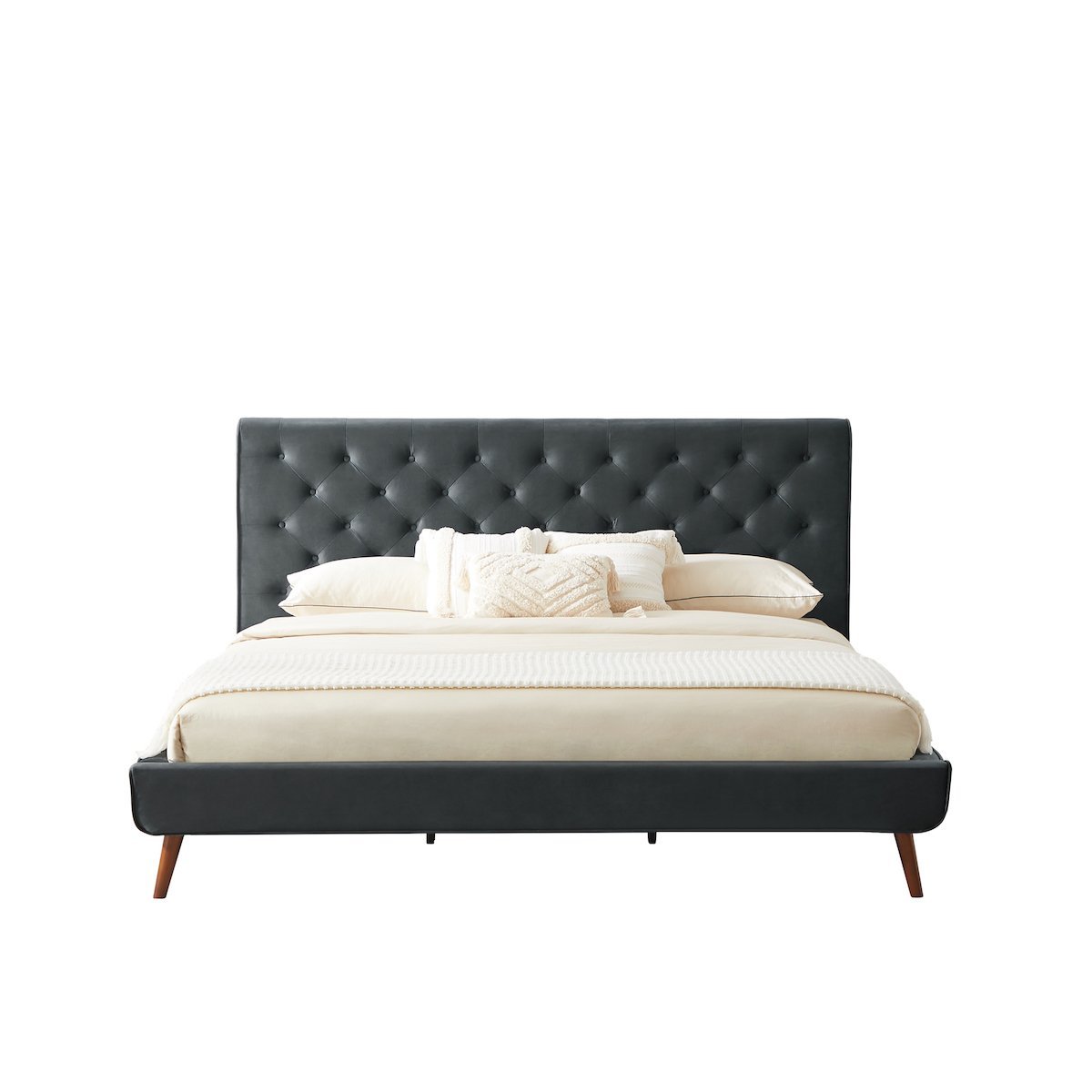 Ashley Mid Century Modern Furniture Upholstered Platform Bed