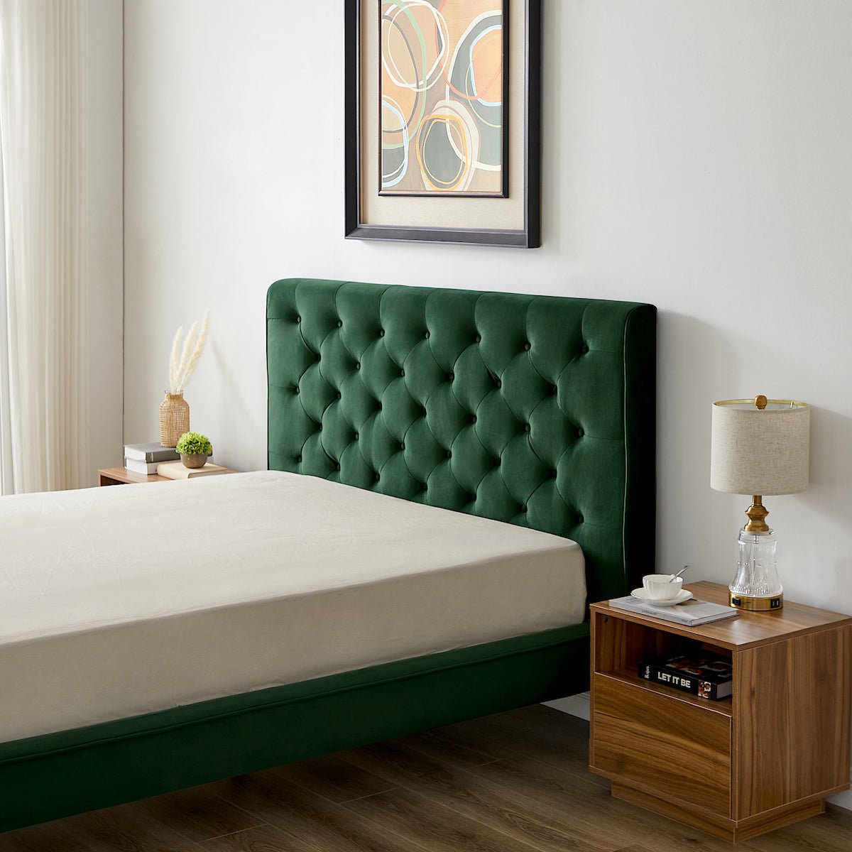 Ashley Mid Century Modern Furniture Upholstered Platform Bed