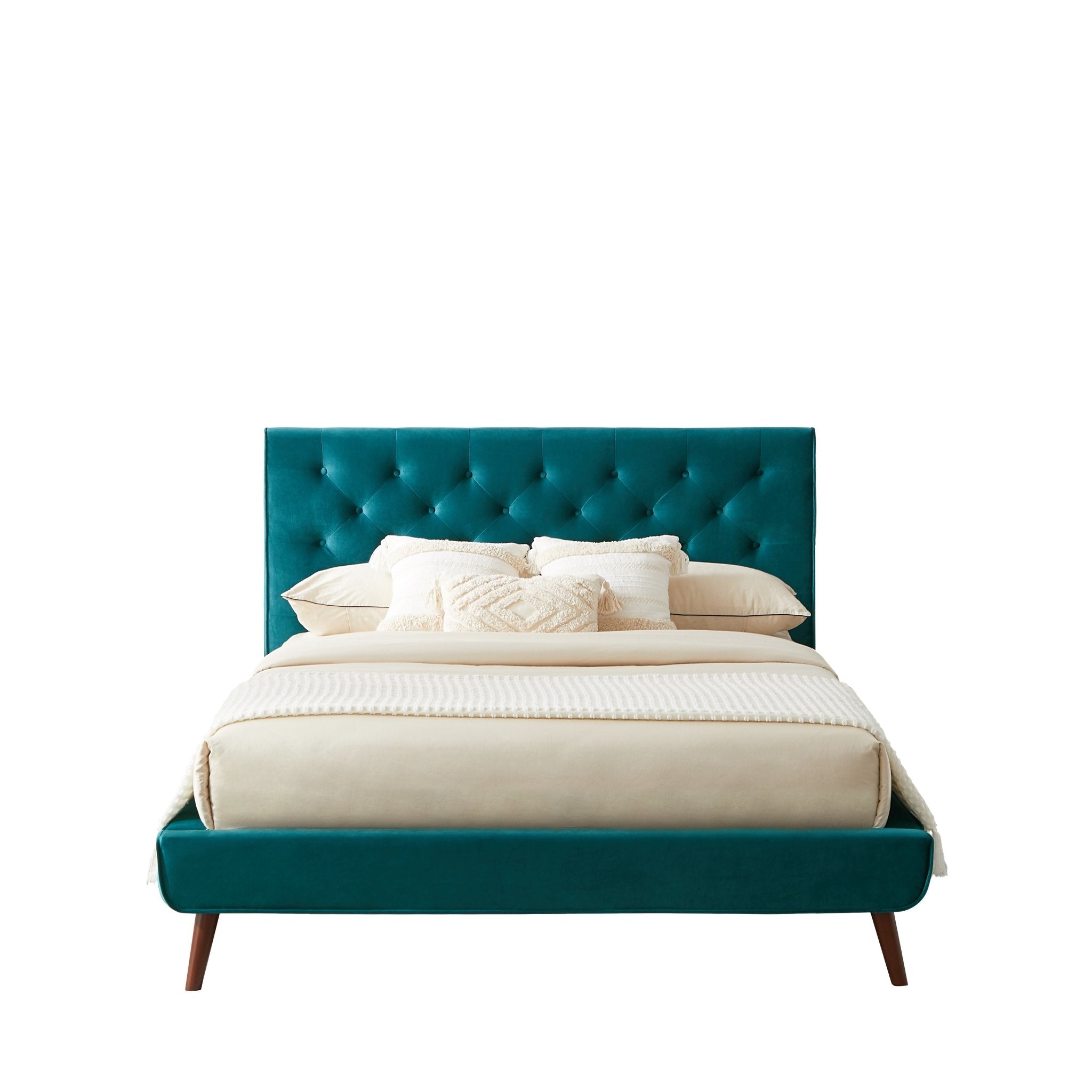 Ashley Mid Century Modern Furniture Upholstered Platform Bed