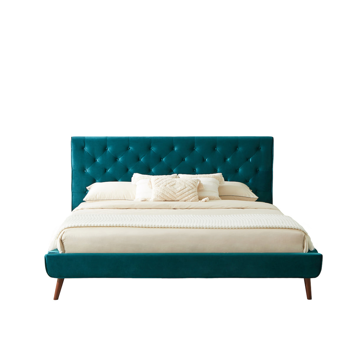 Ashley Mid Century Modern Furniture Upholstered Platform Bed