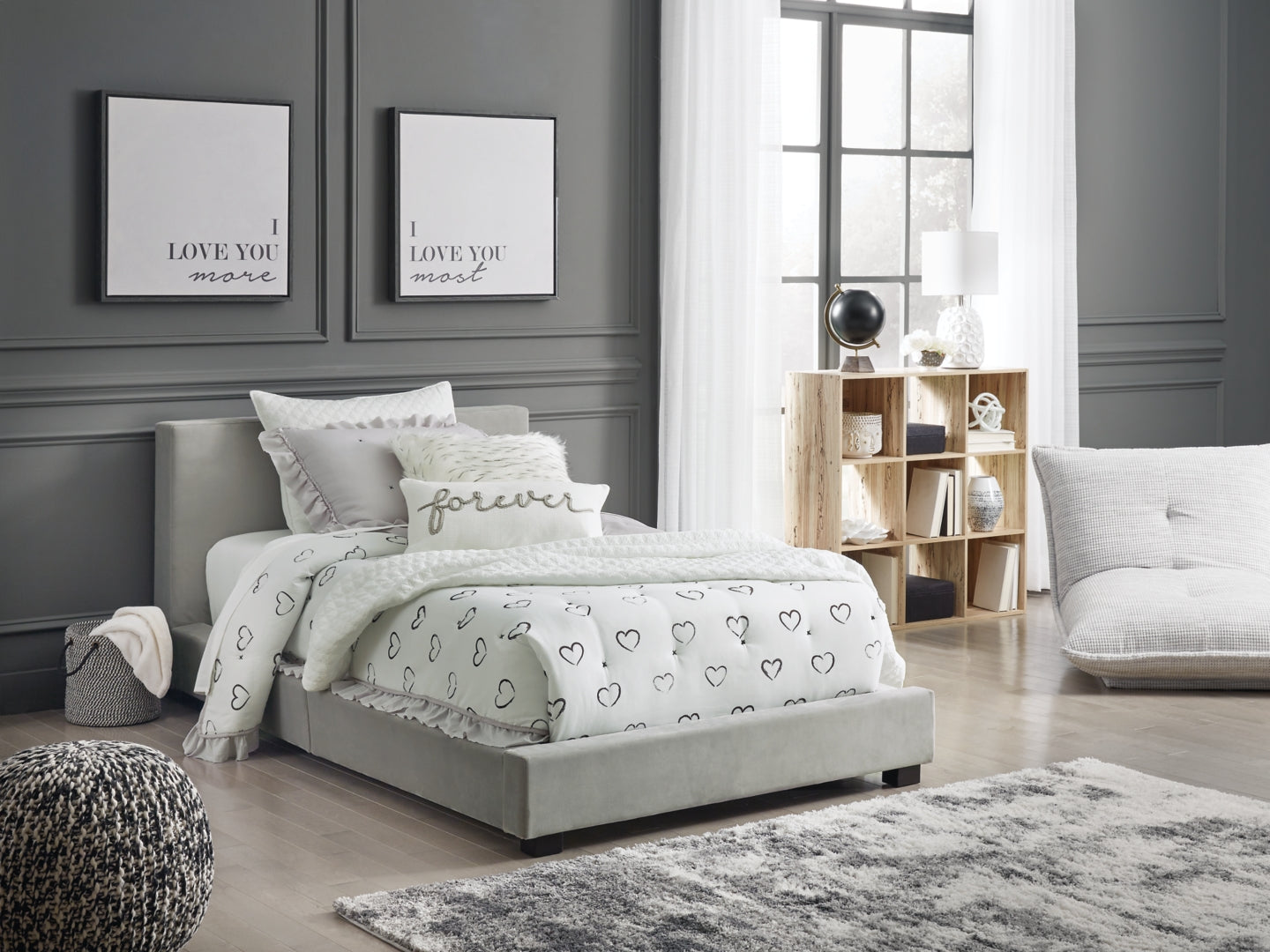 Chesani Plush Look Contemporary Upholstered Bed