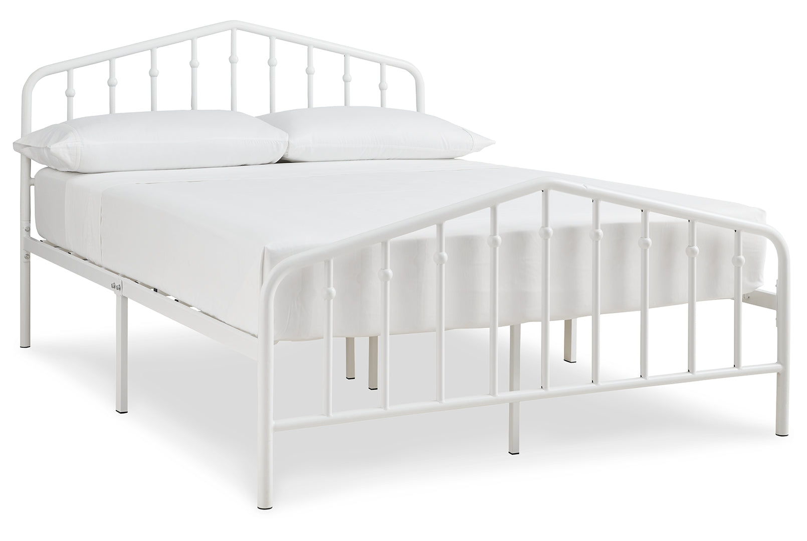 Trentlore Stylish Metal Bed Full White Without Trundle