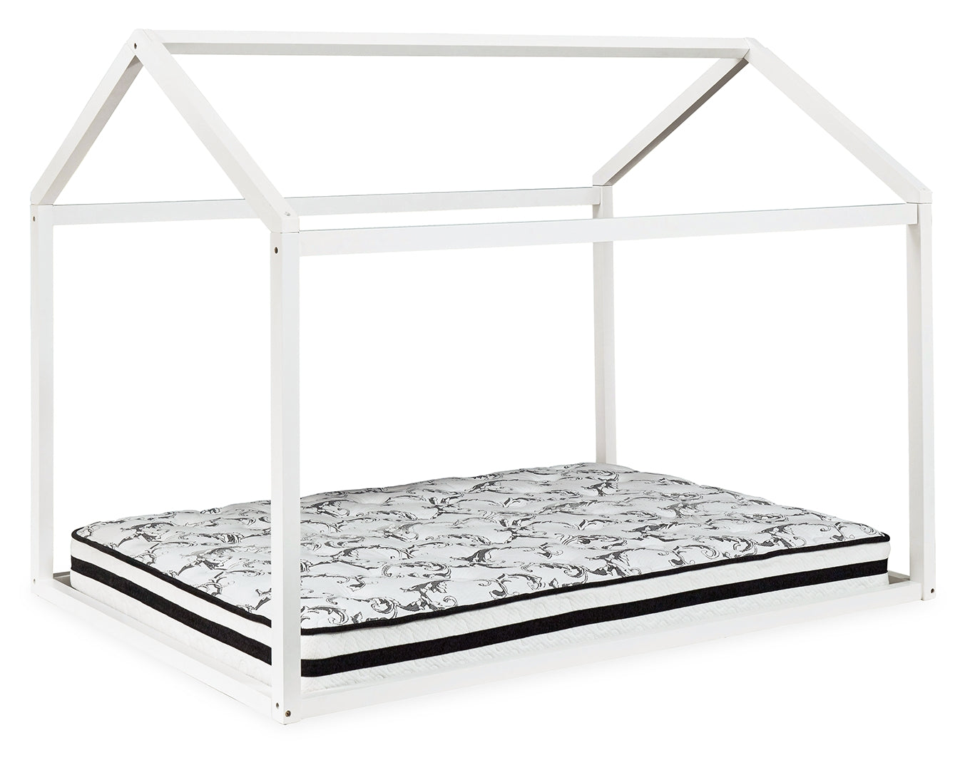 Flannibrook Delightful Architectural style Bed Full White Frame