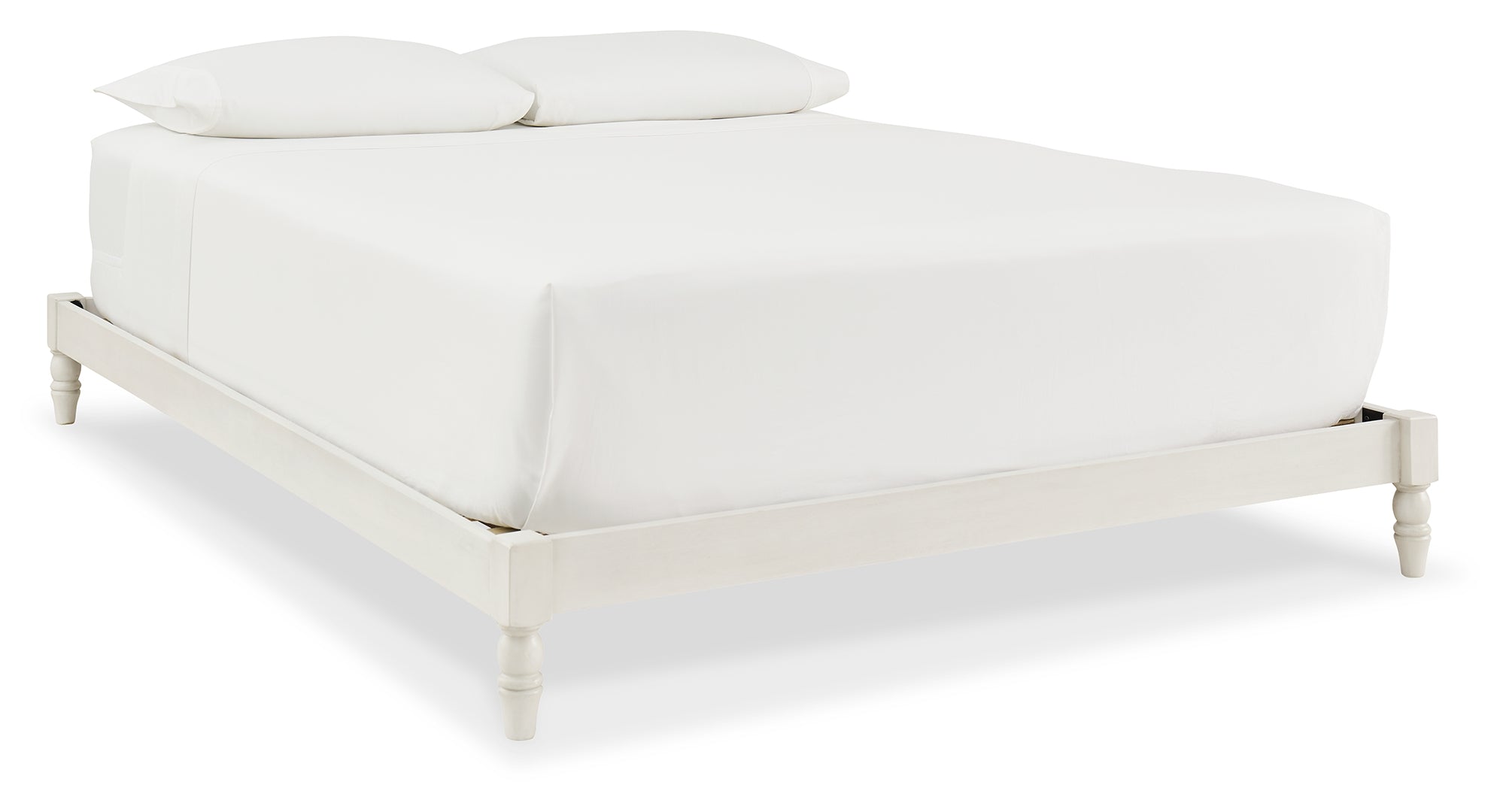 Tannally Queen Streamlined Design Bed White Platform