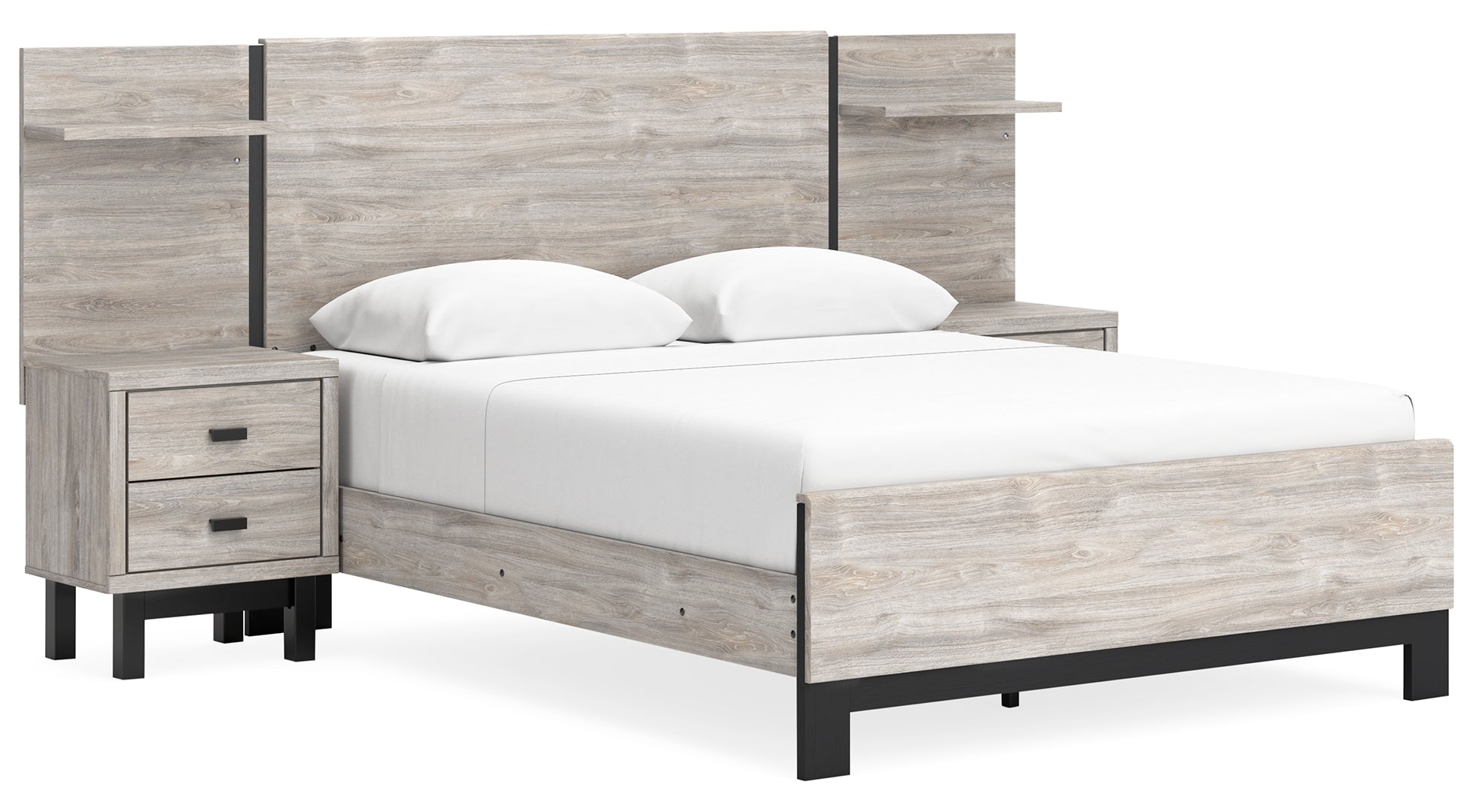 Vessalli Sleek Style Contemporary Panel Bed Queen With Extensions