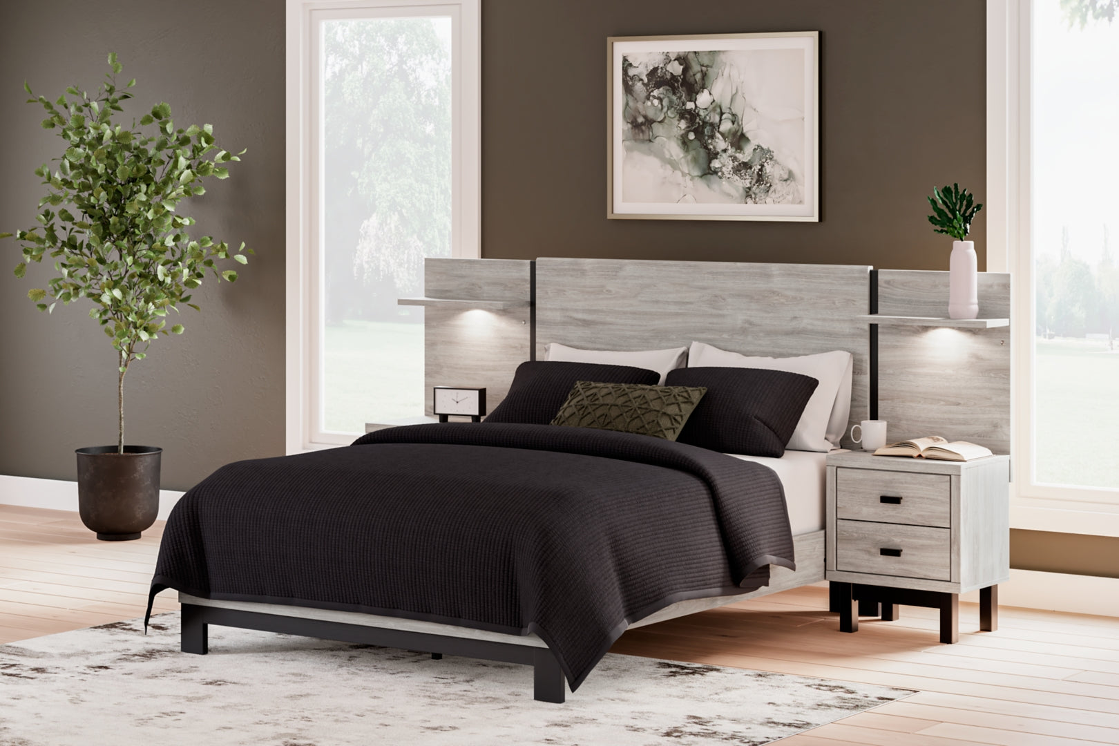 Vessalli Sleek Style Contemporary Panel Bed