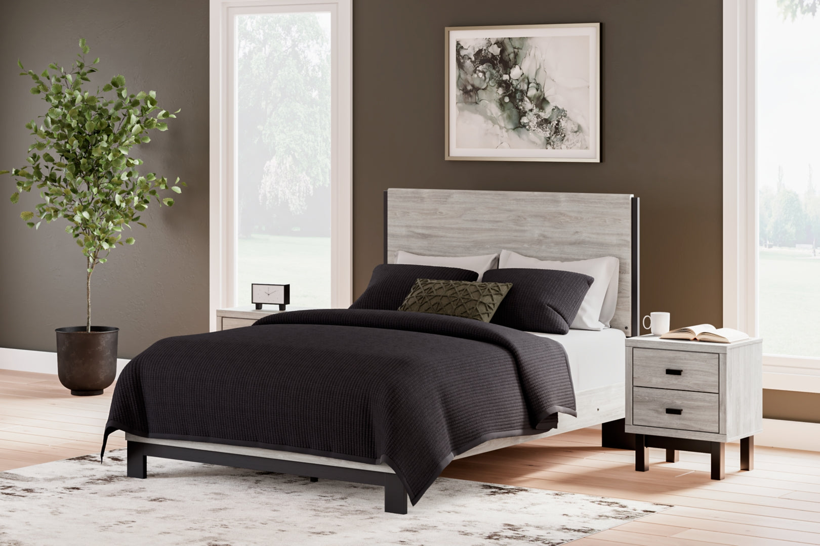 Vessalli Sleek Style Contemporary Panel Bed