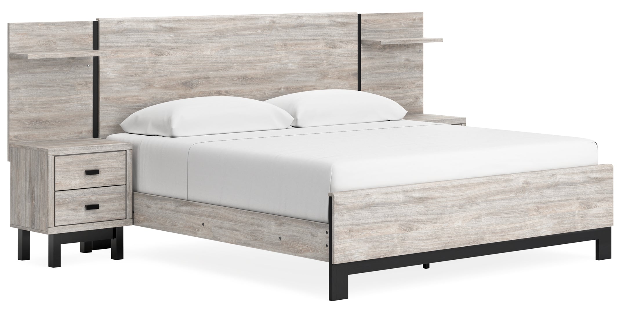 Vessalli Sleek Style Contemporary Panel Bed King With Extensions