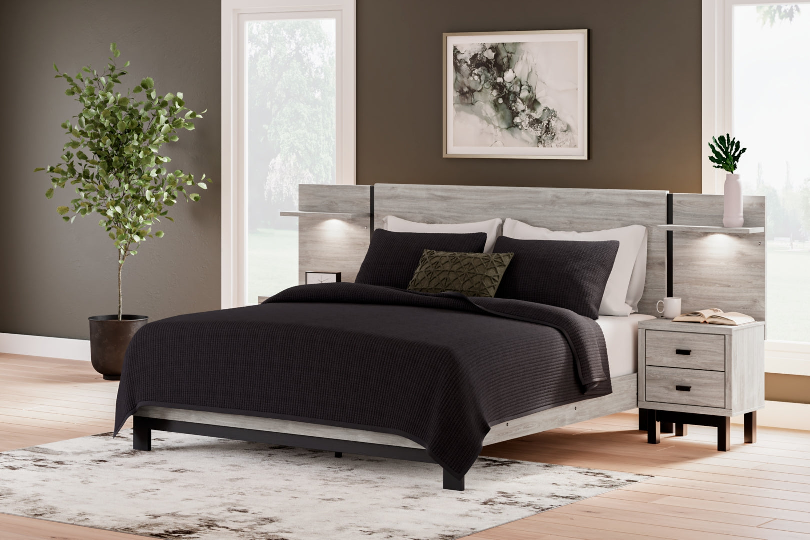 Vessalli Sleek Style Contemporary Panel Bed