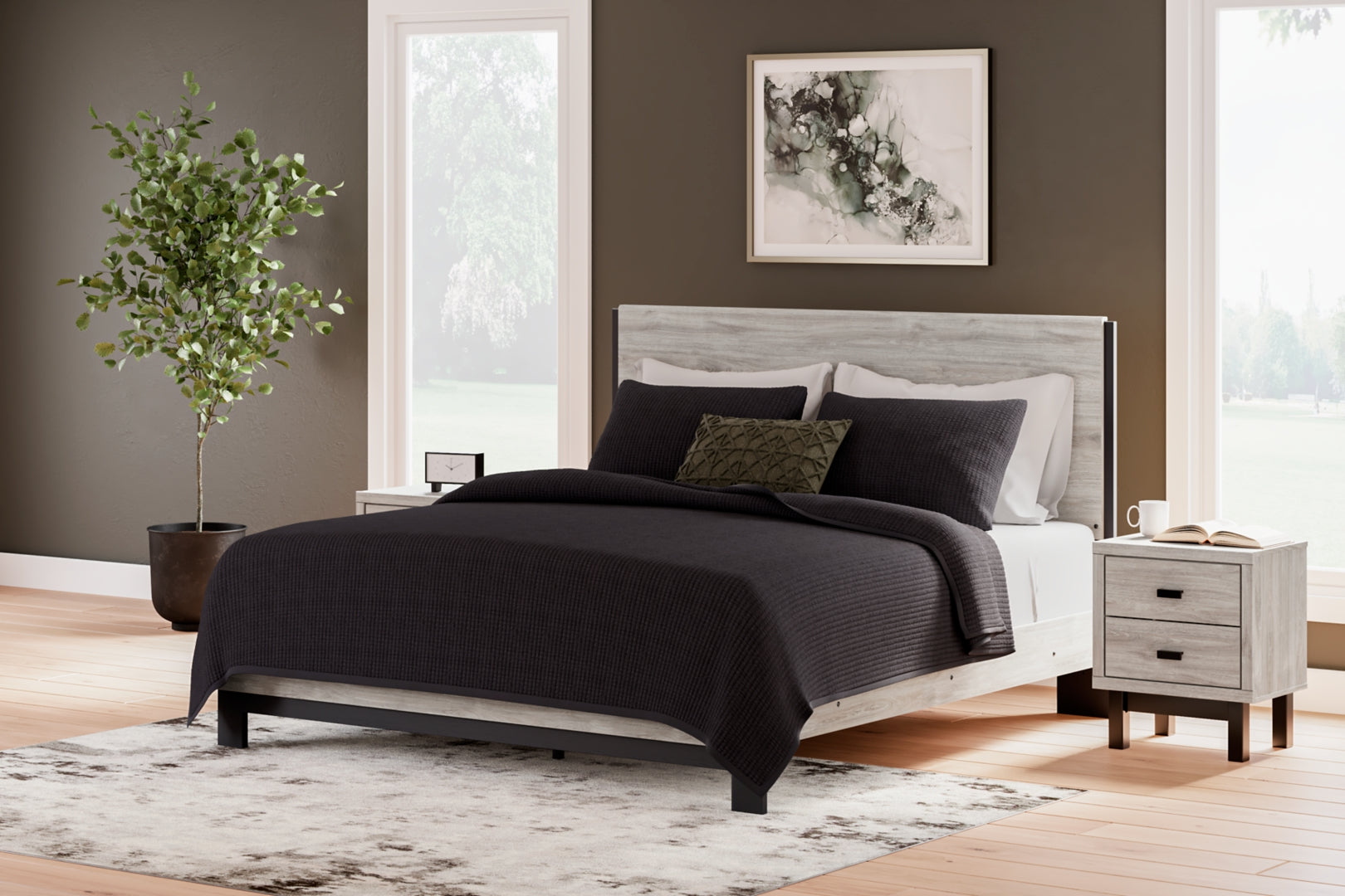 Vessalli Sleek Style Contemporary Panel Bed