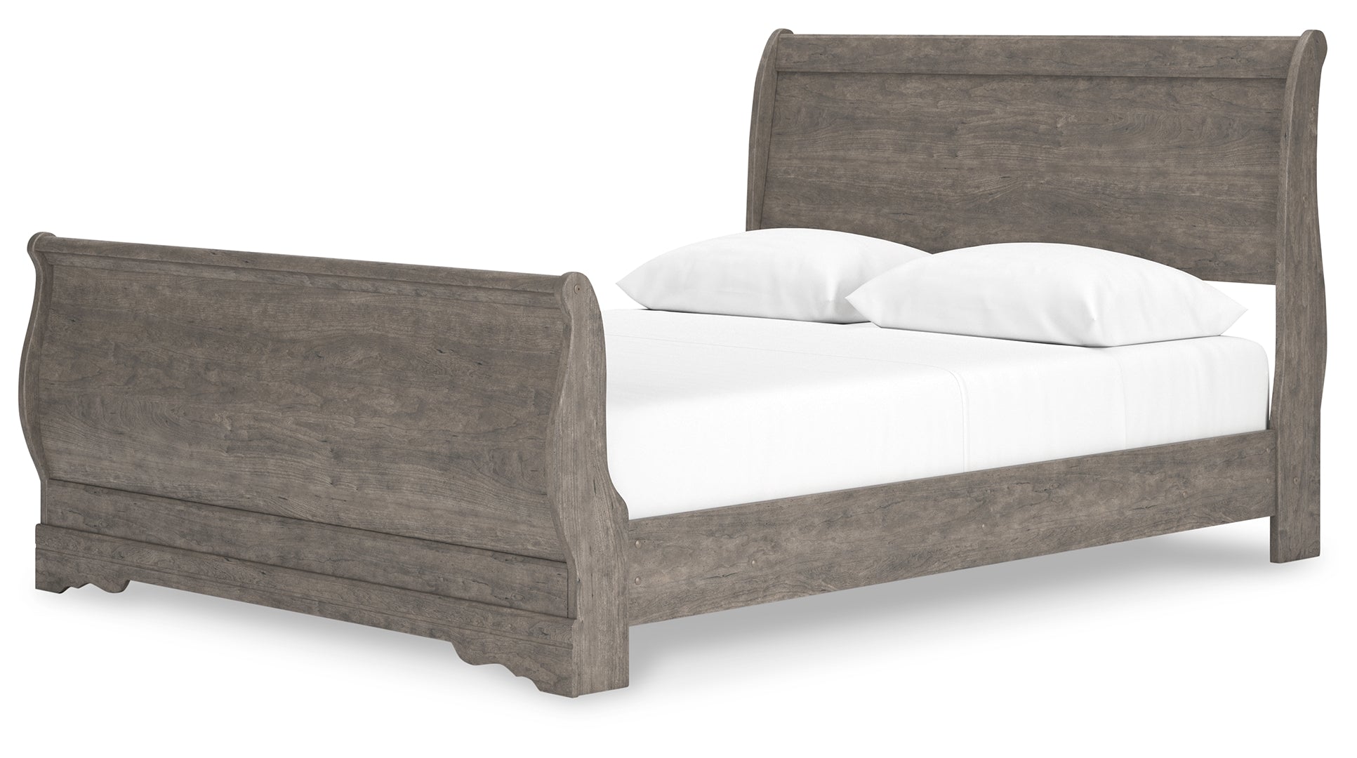 Bayzor Traditional Aesthetic Sleigh Bed, Gray