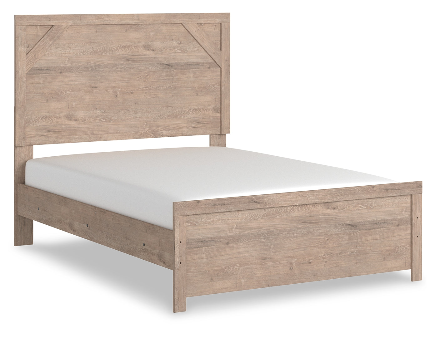 Senniberg Cool, Clean & Casually Modern Decorative Laminate Bed Full Framed elements and cross-brace accents