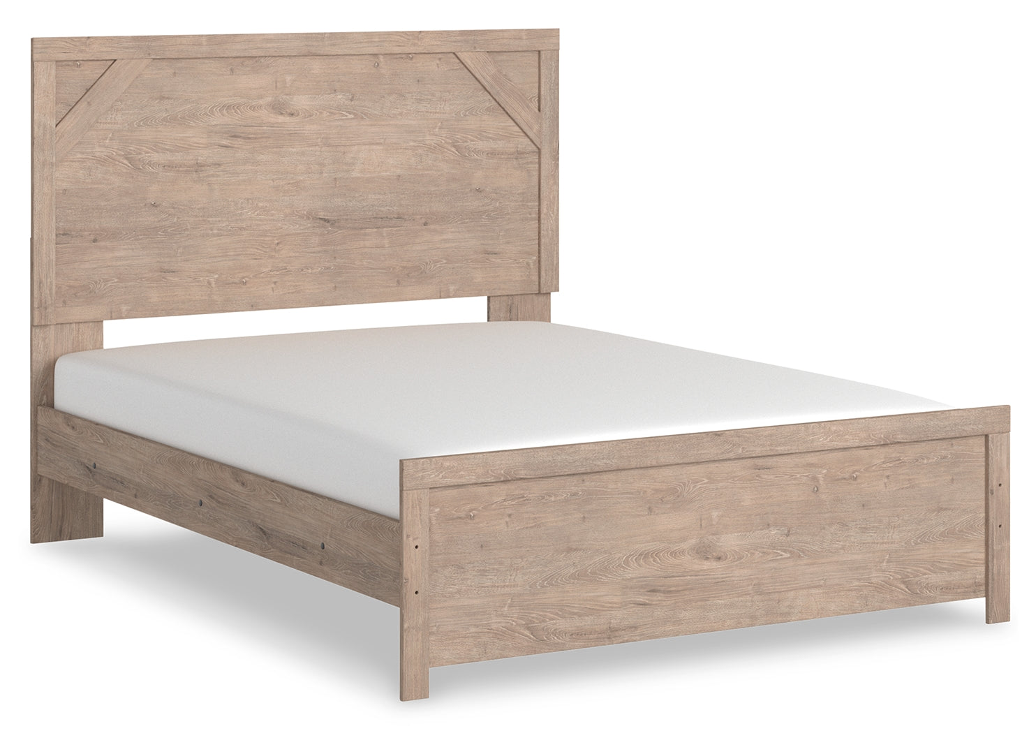 Senniberg Cool, Clean & Casually Modern Decorative Laminate Bed Queen Framed elements and cross-brace accents