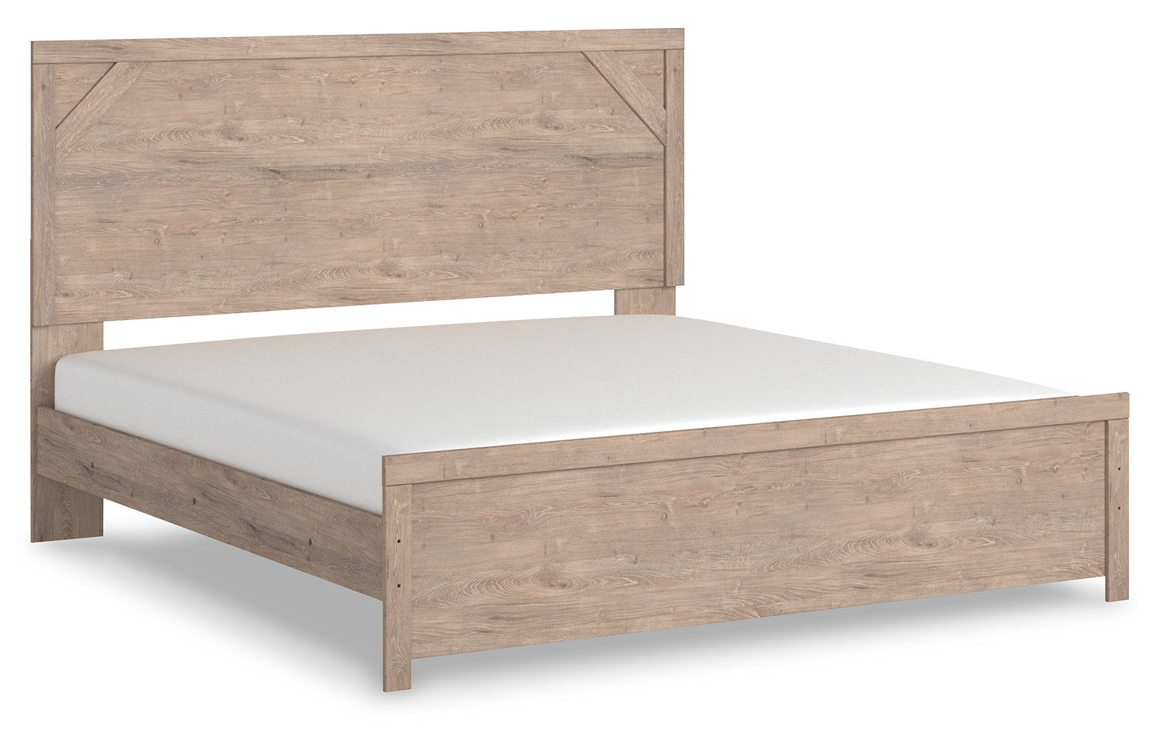 Senniberg Cool, Clean & Casually Modern Decorative Laminate Bed King Framed elements and cross-brace accents