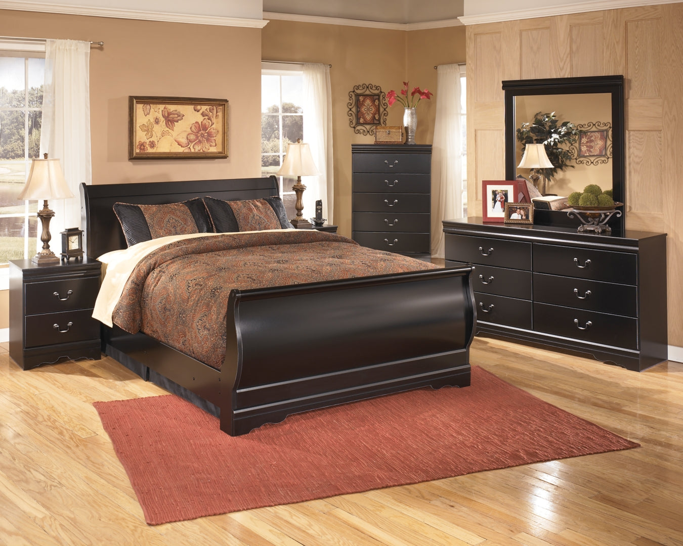 Huey Vineyard Louis Philippe-Style Sleigh Bed