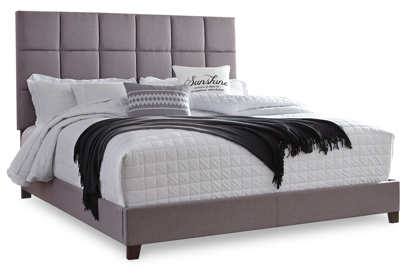 Dolante Modern Styling Upholstered Bed Gray King