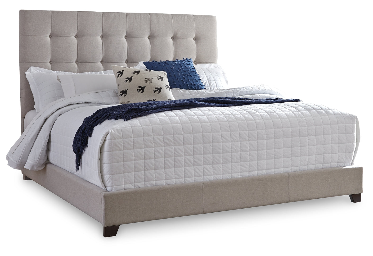 Dolante Modern Styling Upholstered Bed Beige Queen