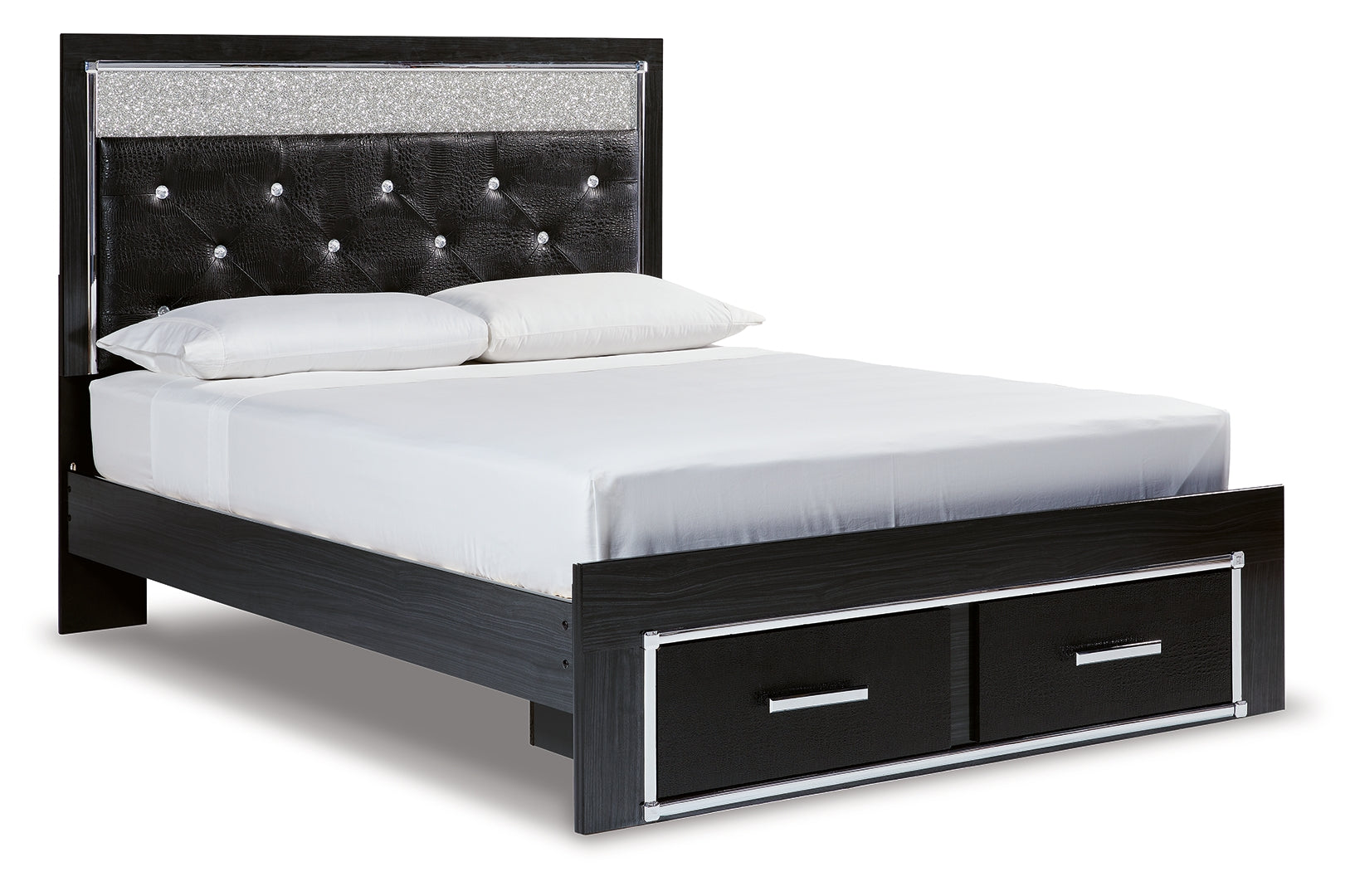 Kaydell Luxurious Look Hollywood-Chic Style Bed Queen (B1420B16) Upholstered Panel With Storage Bed