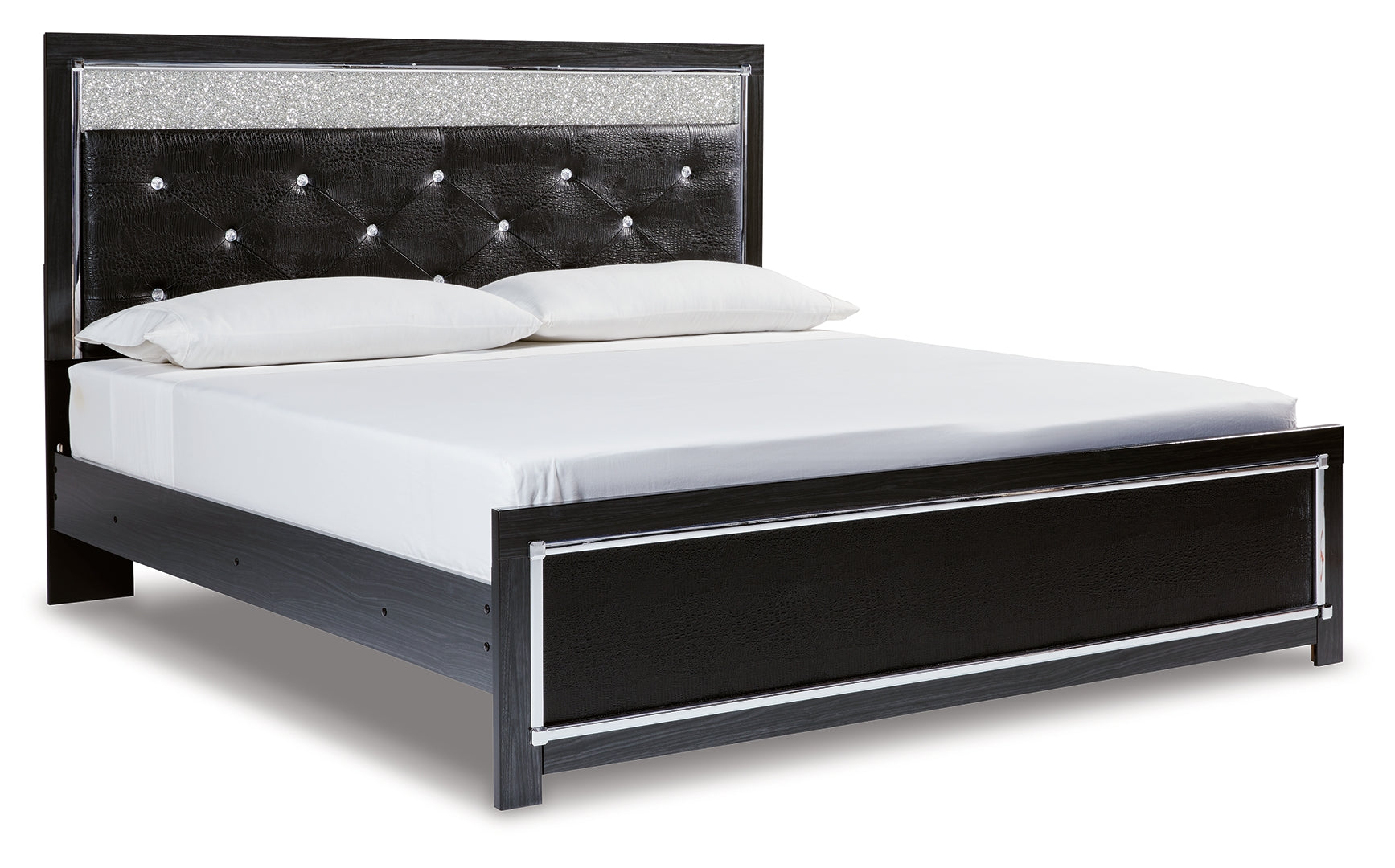 Kaydell Luxurious Look Hollywood-Chic Style Bed King (B1420B21) Upholstered Panel With Storage Bed