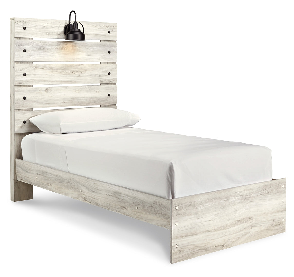 Cambeck King, Queen Panel Bed With Drawers, Color Whitewash Without Drawers Twin